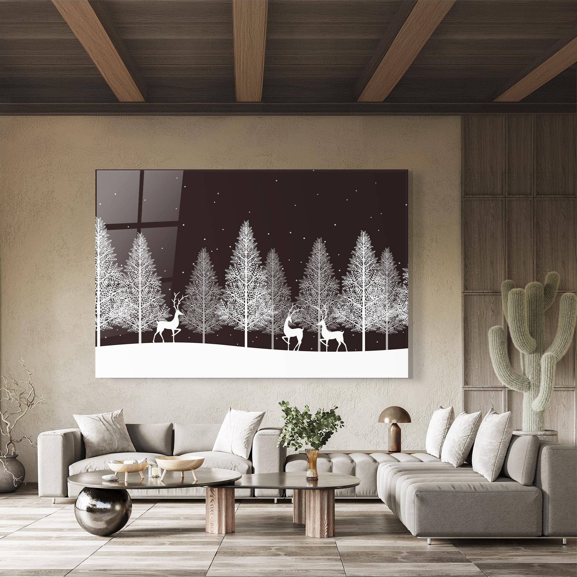 Tablou Sticla Brown Sky Winter mockup 8