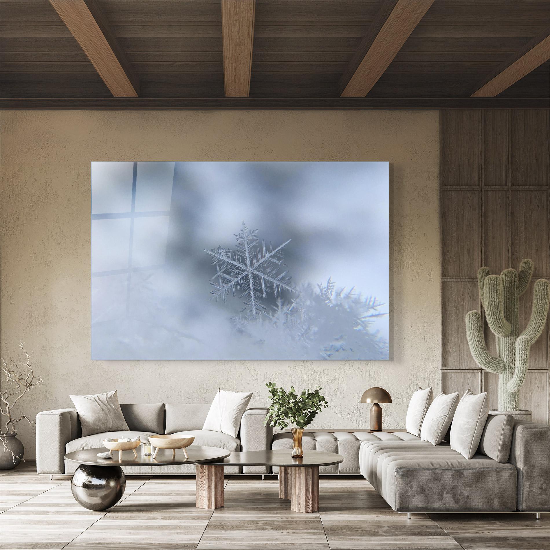 Tablou Sticla Pretty Snowflake mockup 8