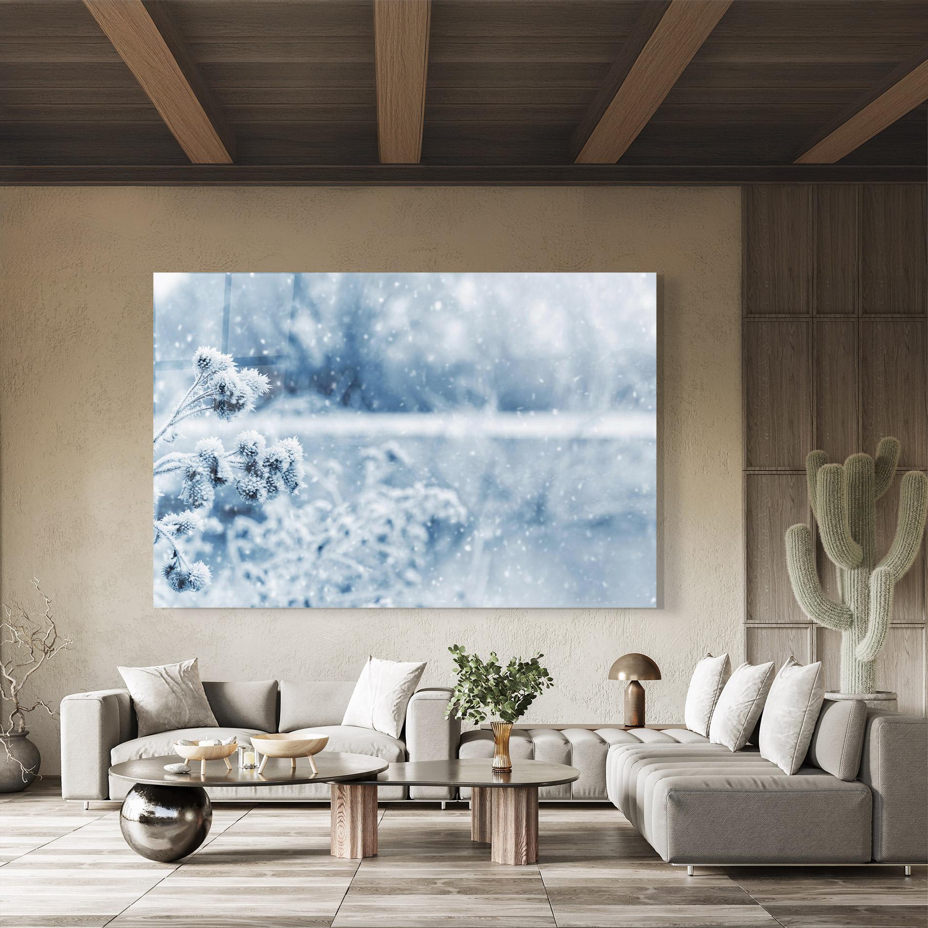 Tablou Sticla Pretty Winter Plants mockup 8