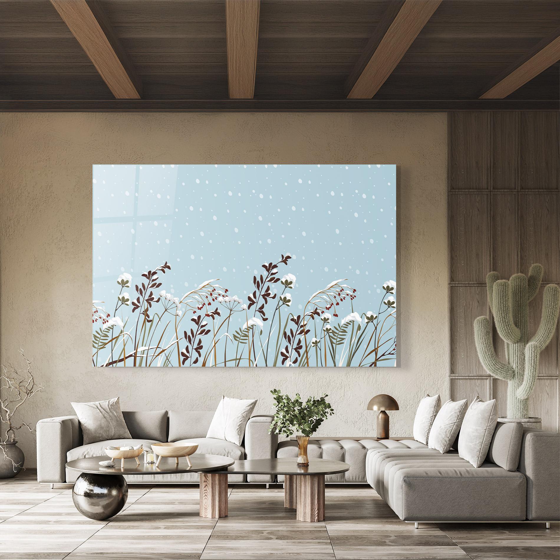 Tablou Sticla Snow Plants mockup 8