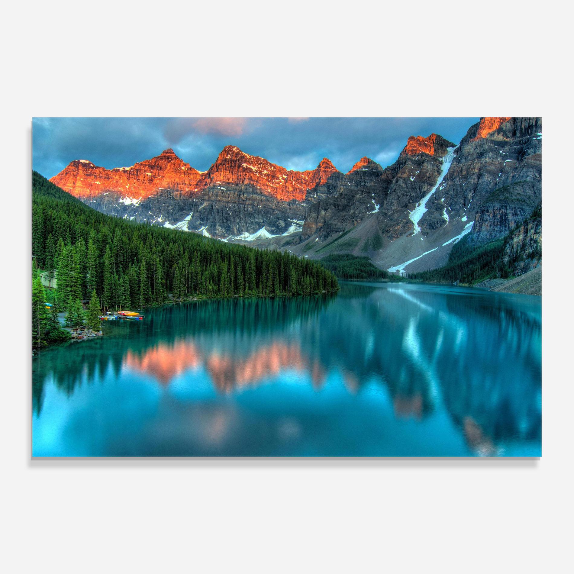 Tablou Sticla Beautiful Blue Lake mockup 0