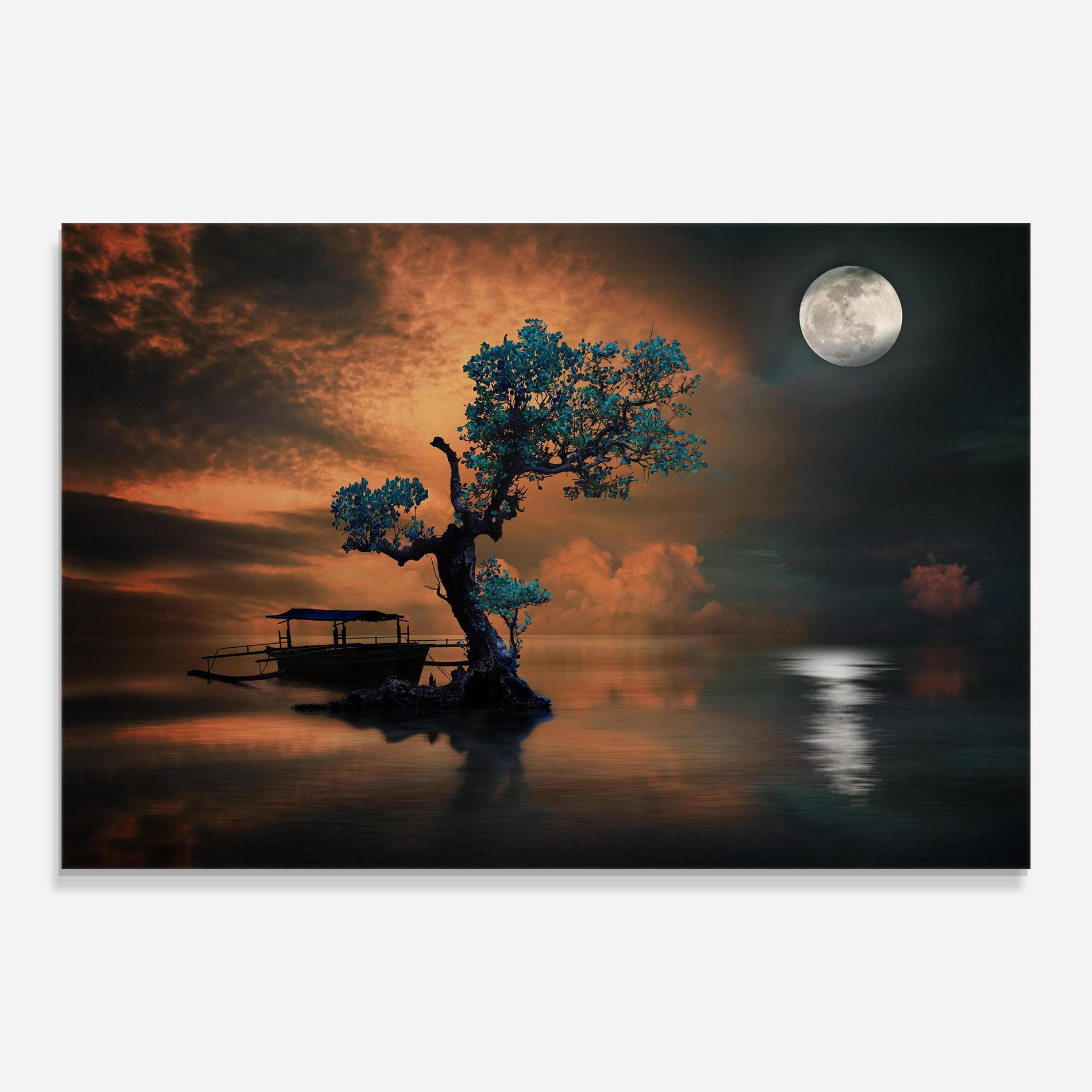 Tablou Sticla Blue Tree mockup 0