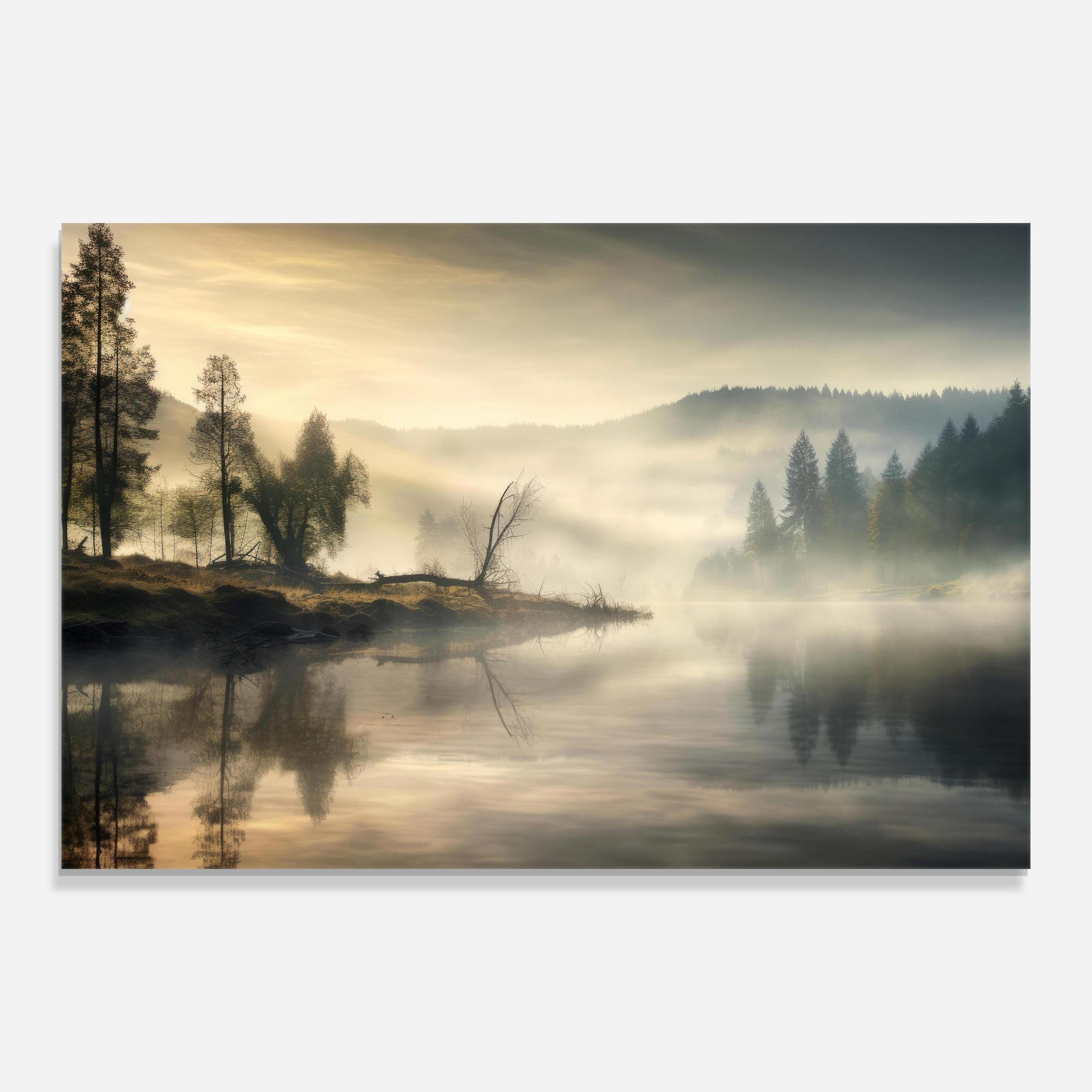Tablou Sticla Foggy Morning mockup 0
