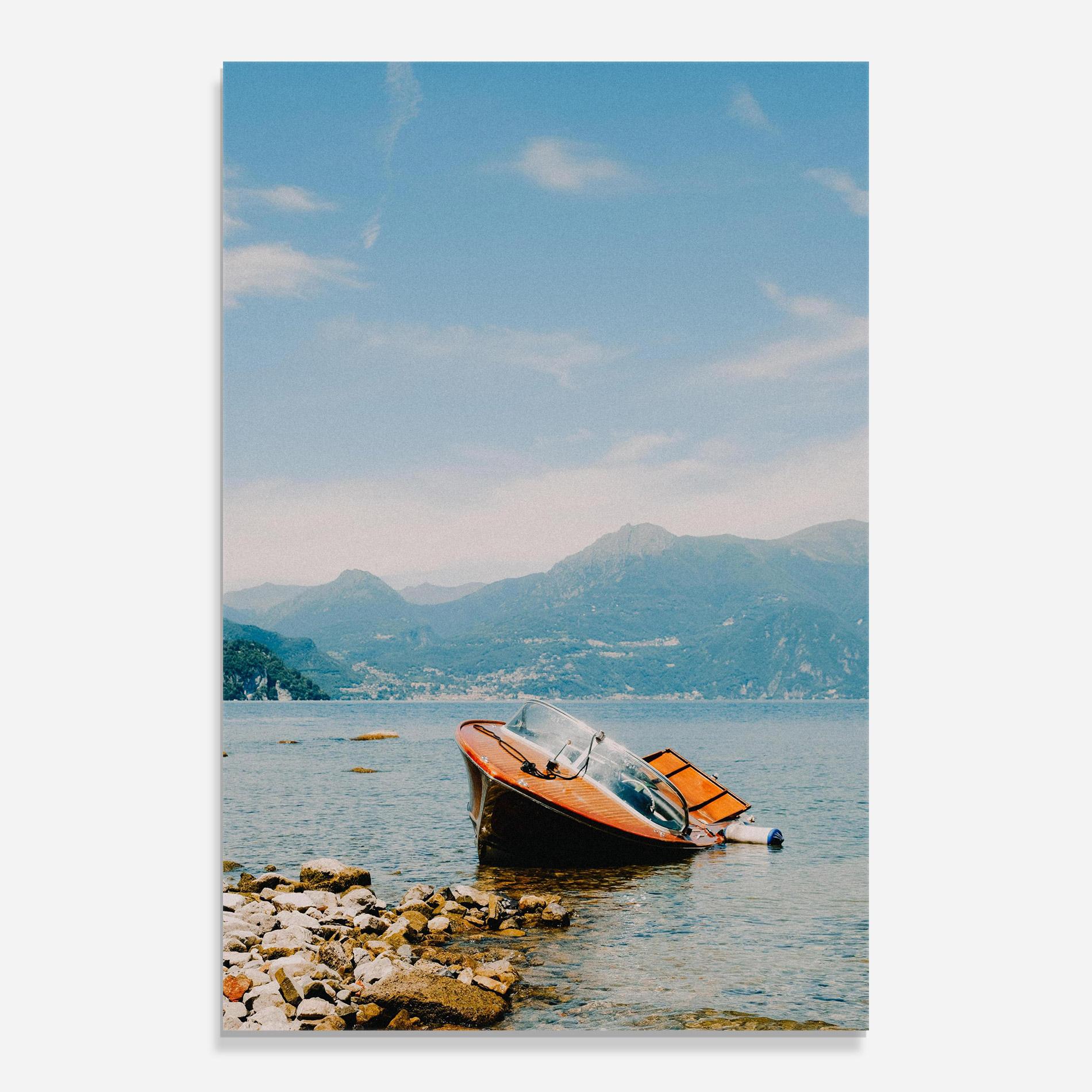 Tablou Sticla Boat On The Lake mockup 0