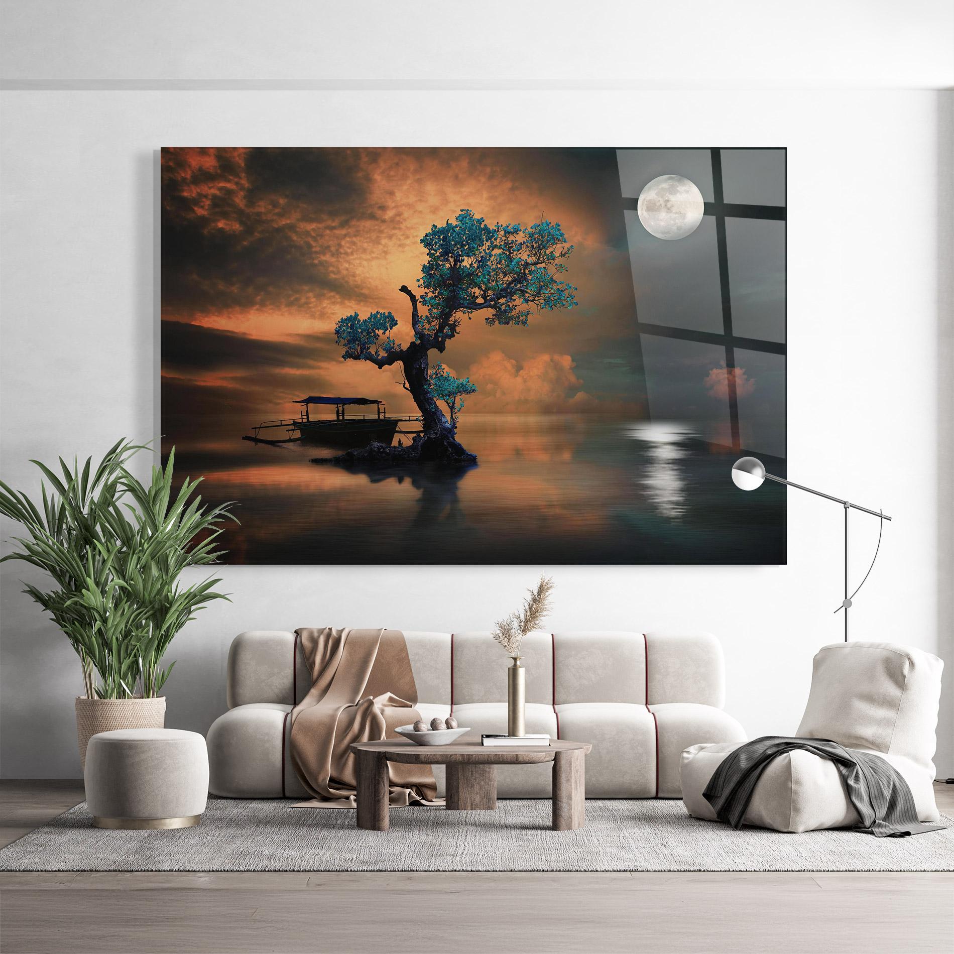 Tablou Sticla Blue Tree mockup 9