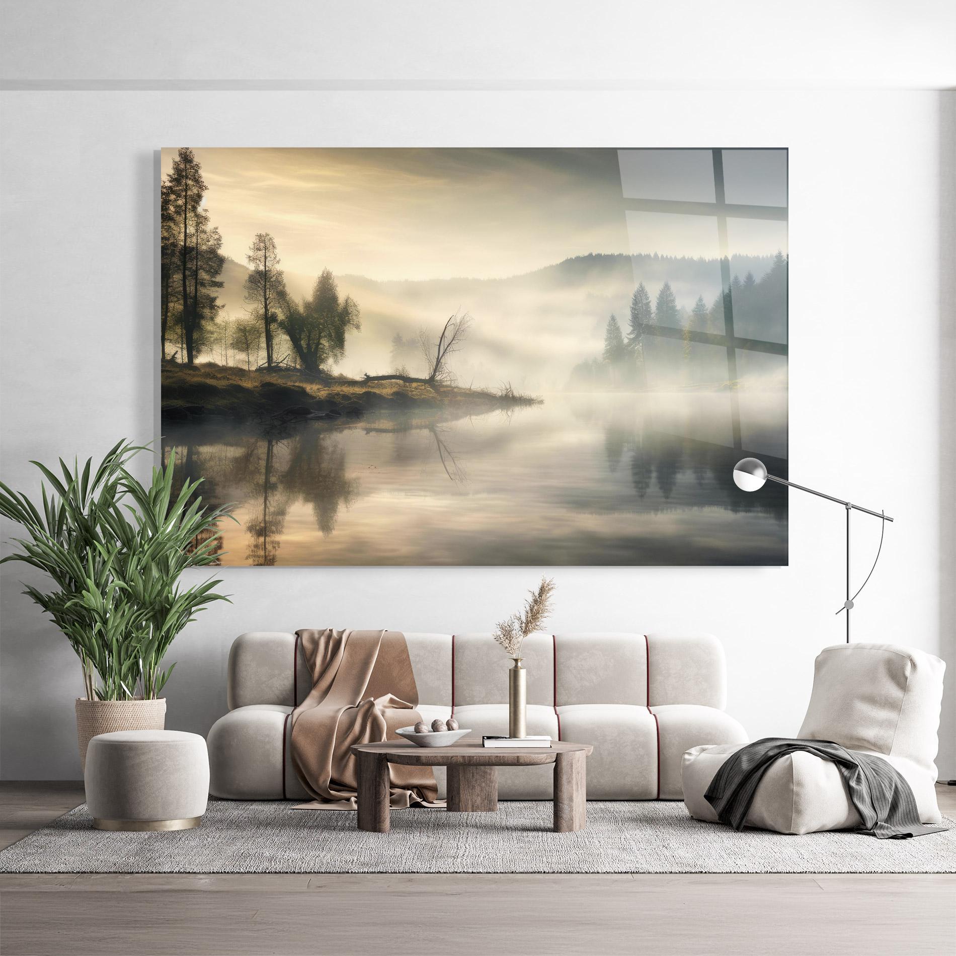 Tablou Sticla Foggy Morning mockup 9