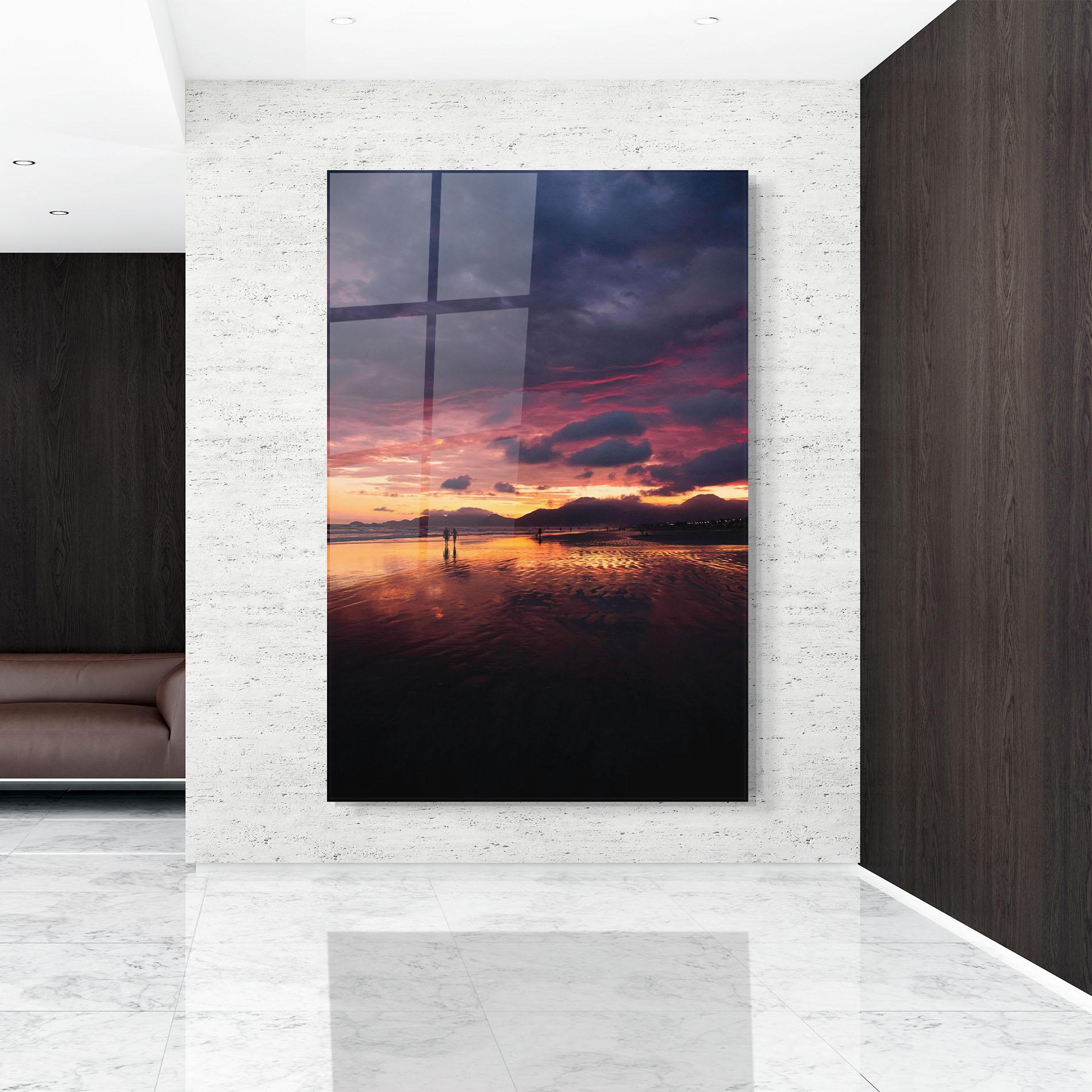 Tablou Sticla Beach At Sunset mockup 9