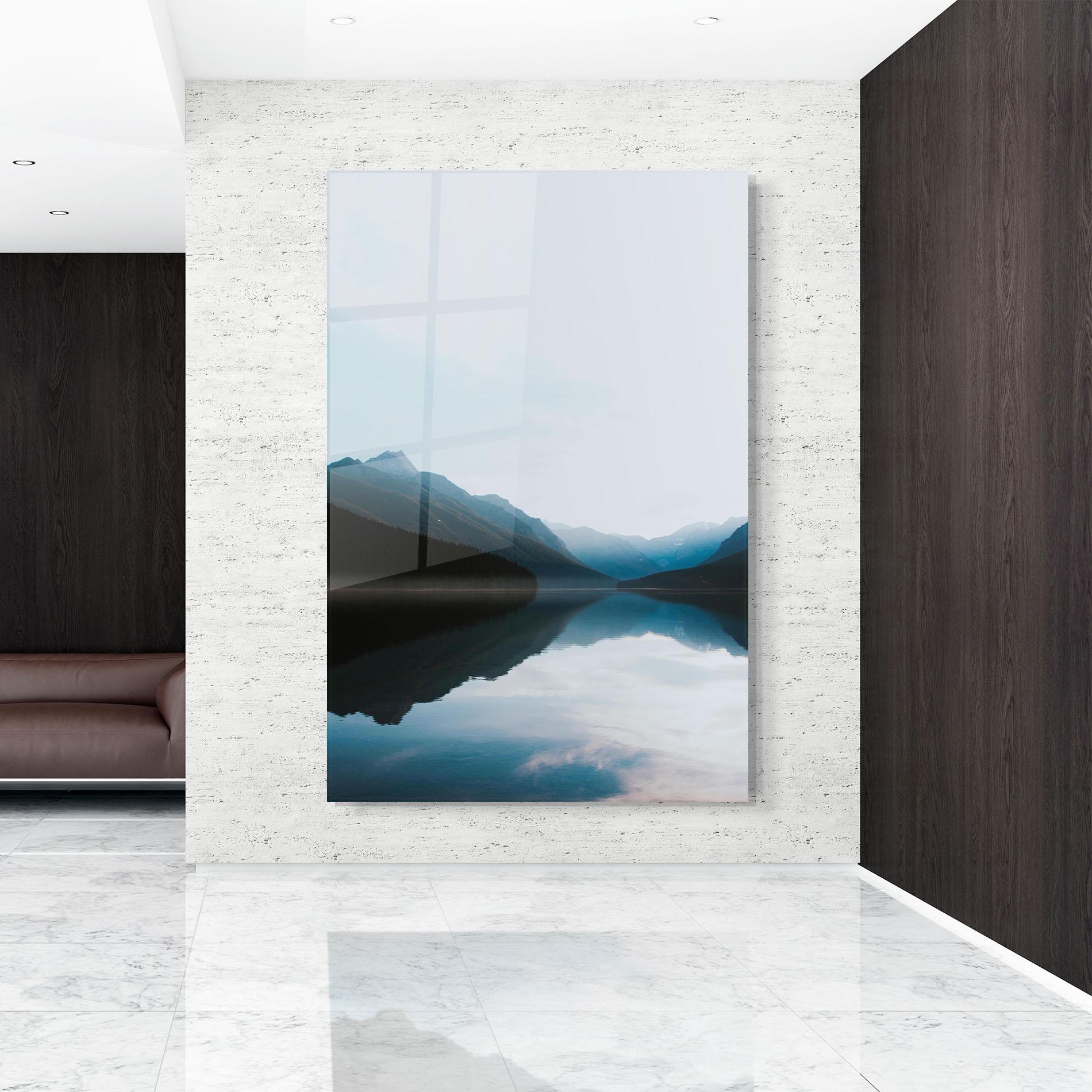 Tablou Sticla Foggy Blue Light mockup 9