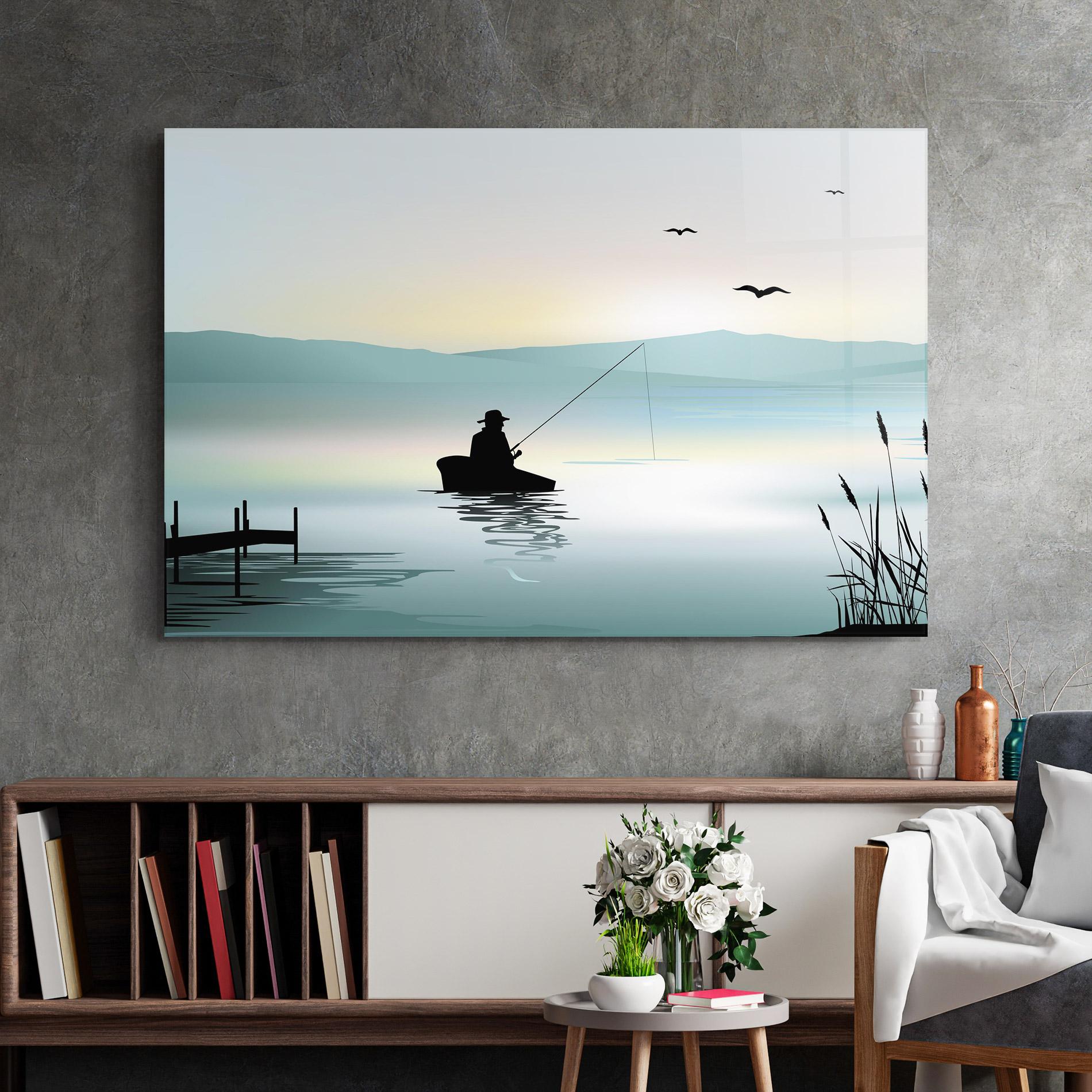 Tablou Sticla Fishman Lake View mockup 2