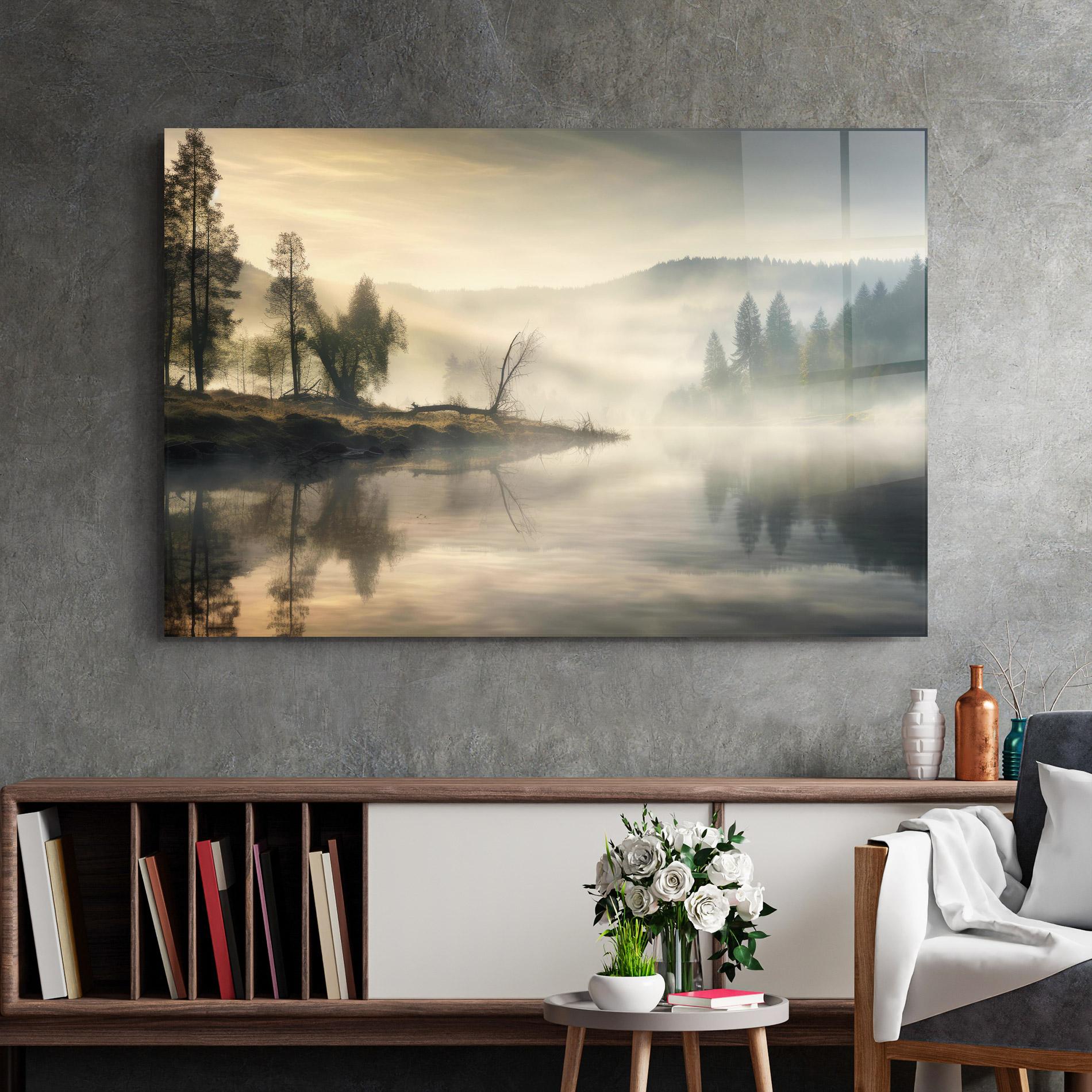 Tablou Sticla Foggy Morning mockup 2