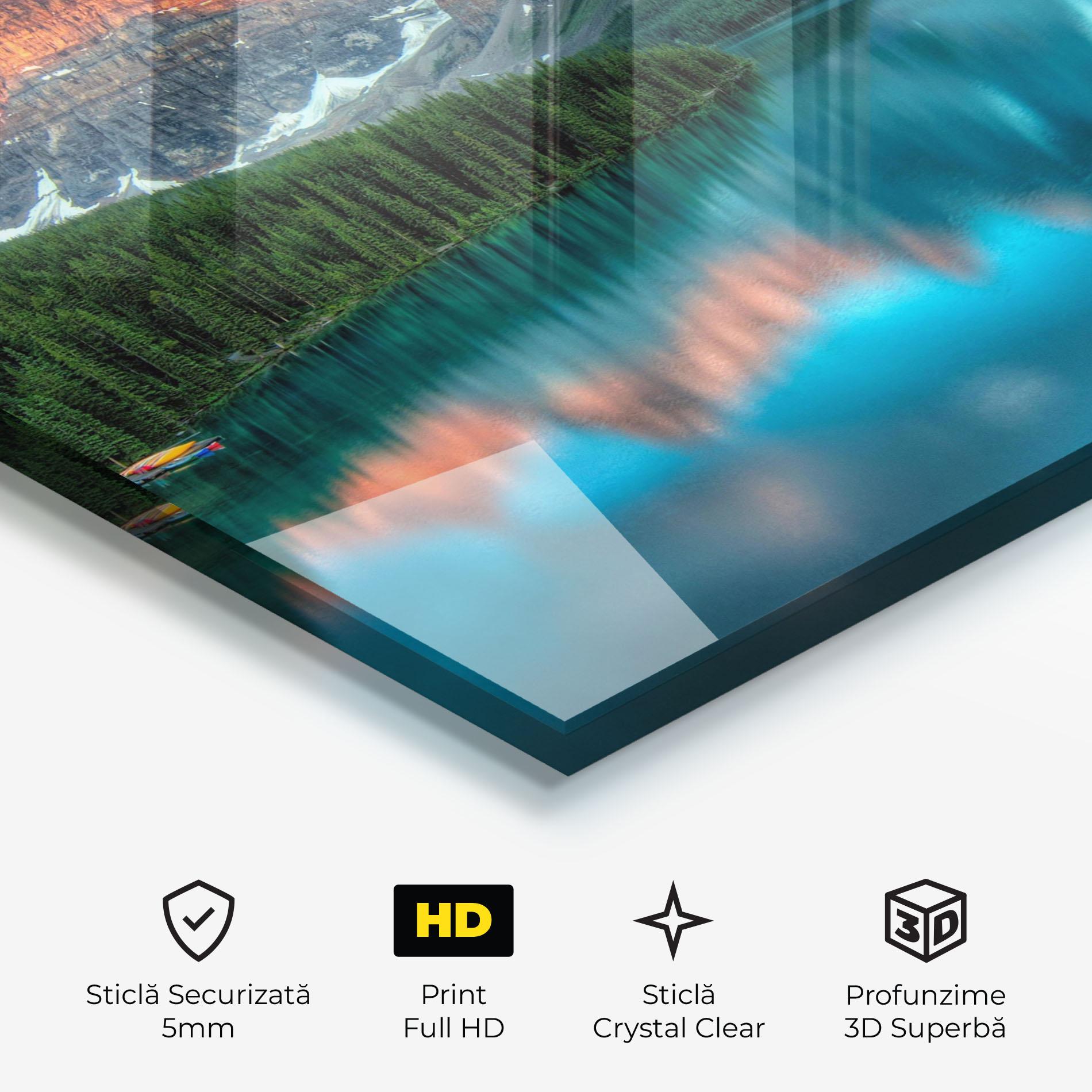 Tablou Sticla Beautiful Blue Lake mockup 3