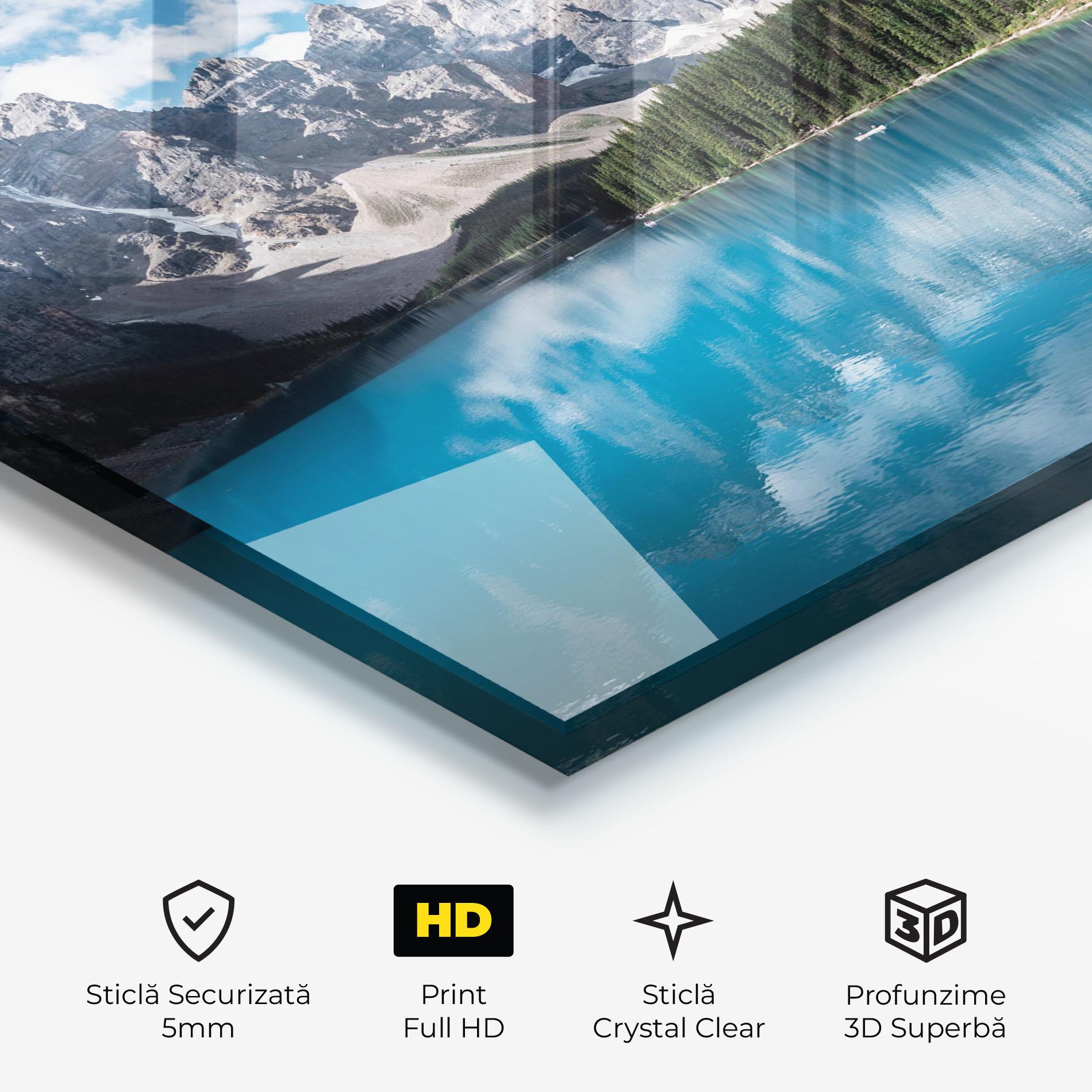 Tablou Sticla Beautiful Lake Canada mockup 3