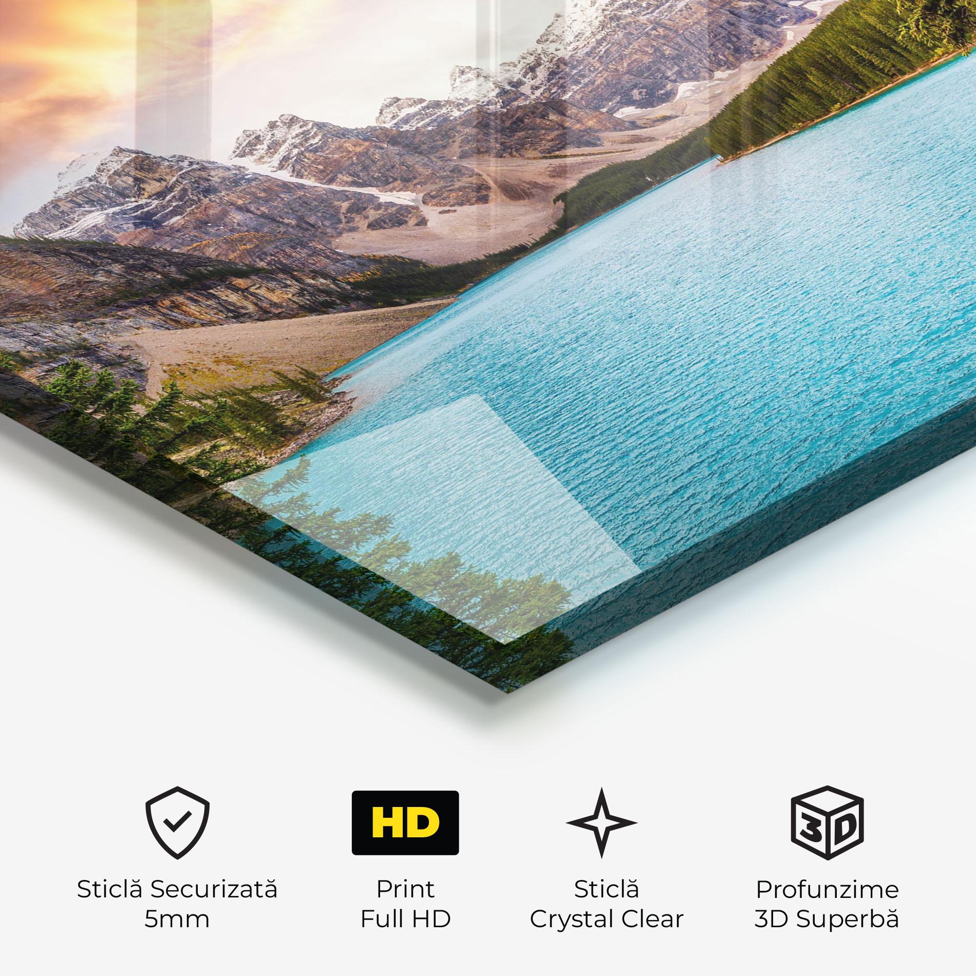 Tablou Sticla Blue Magic Lake mockup 3