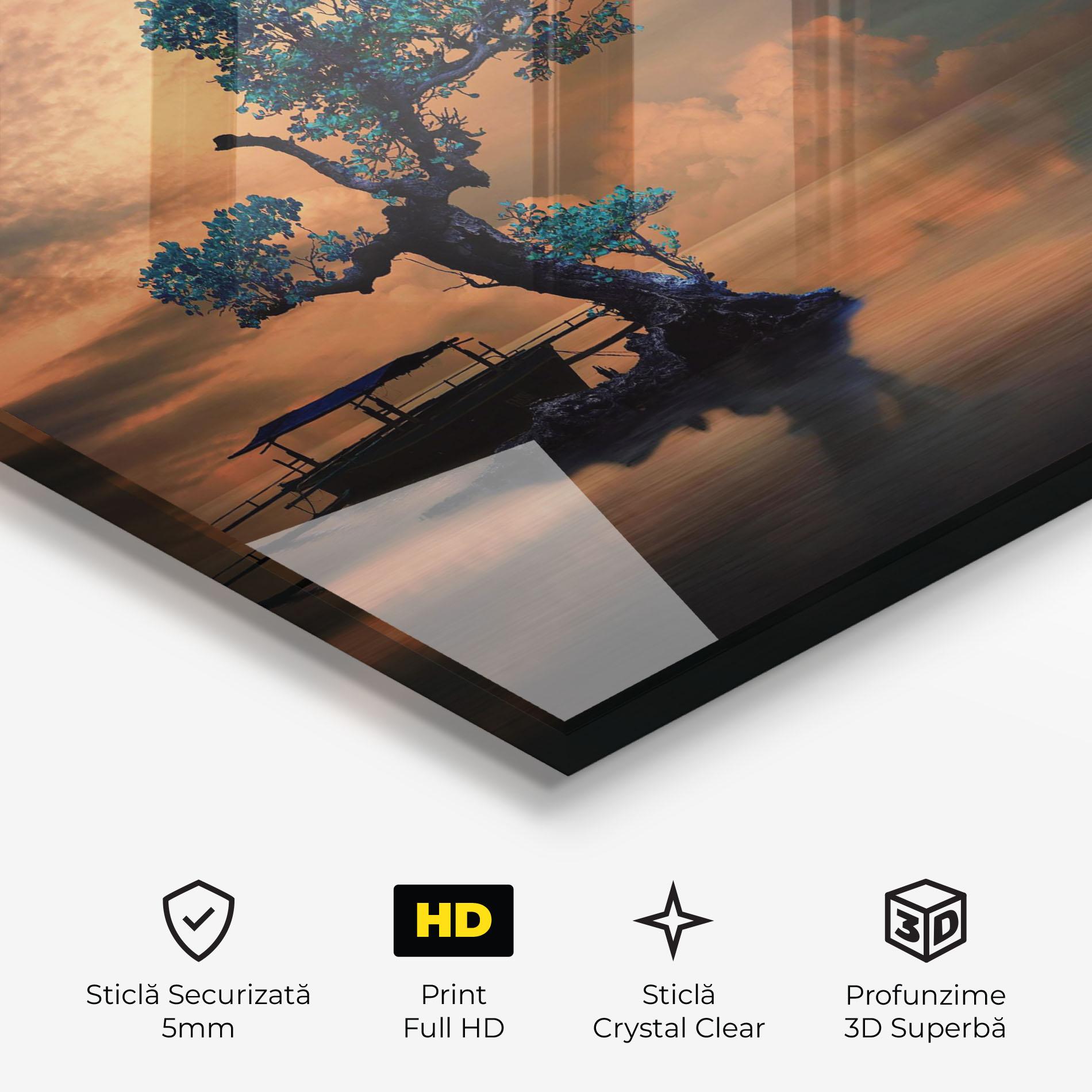 Tablou Sticla Blue Tree mockup 3