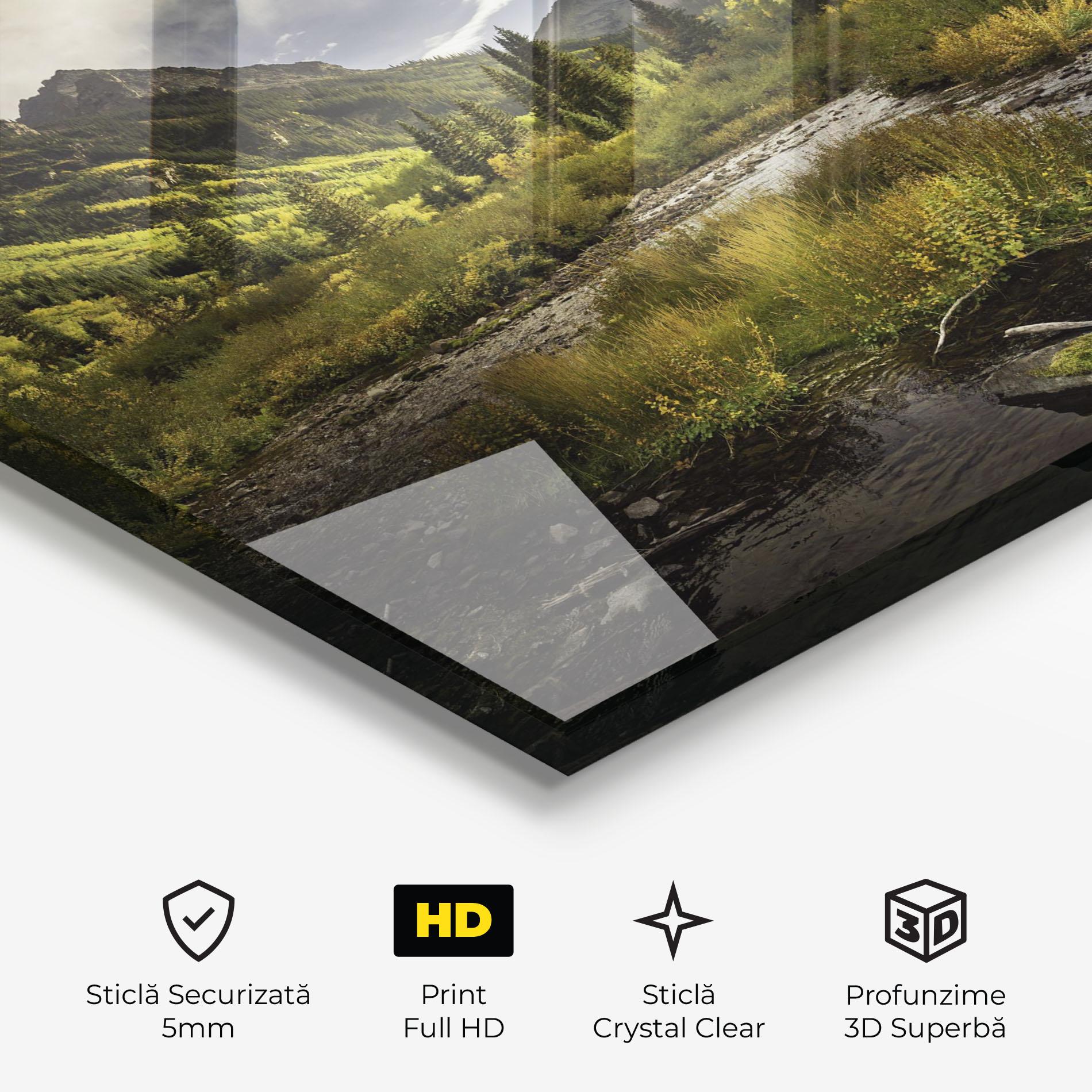 Tablou Sticla Cloudy Lake mockup 3