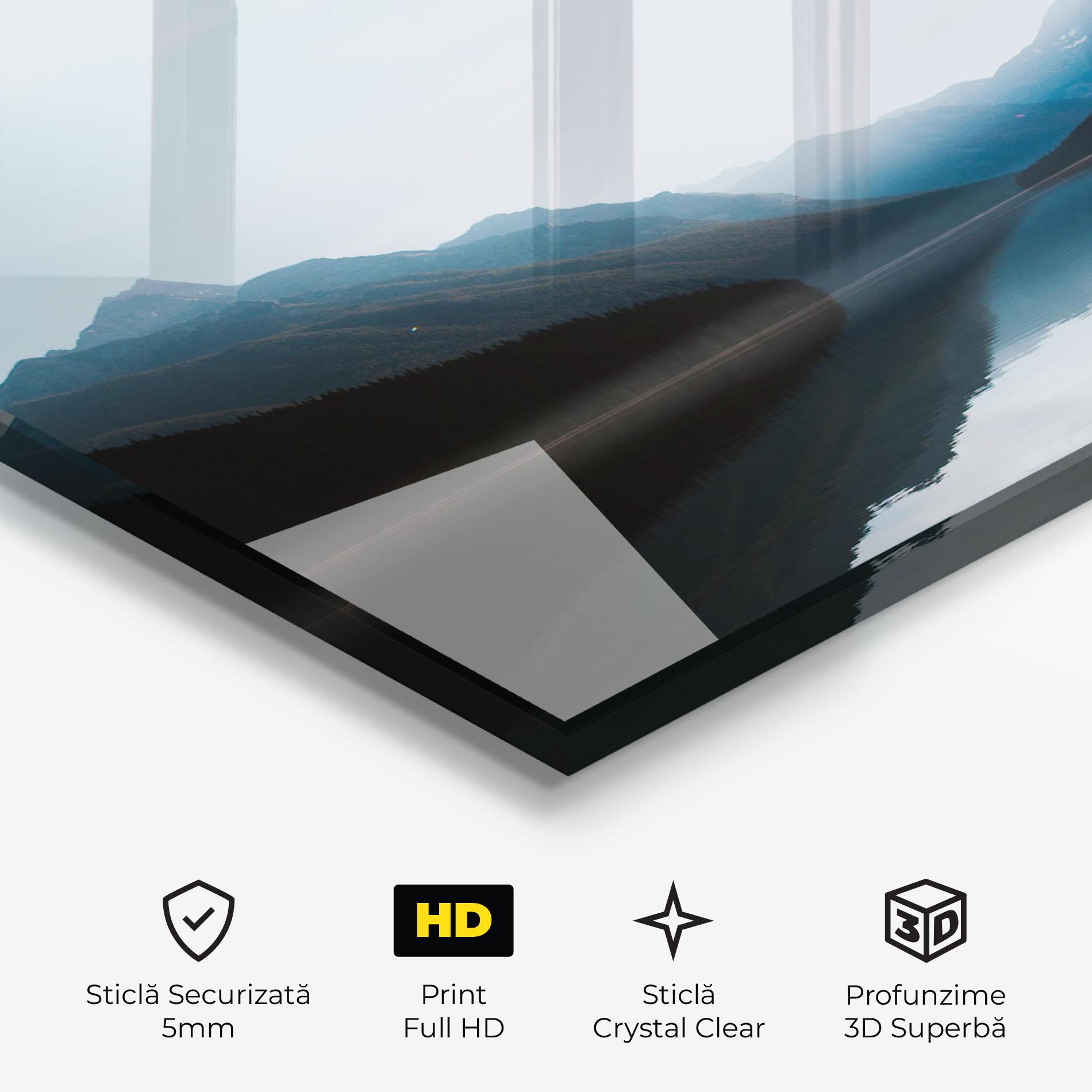 Tablou Sticla Foggy Blue Light mockup 3