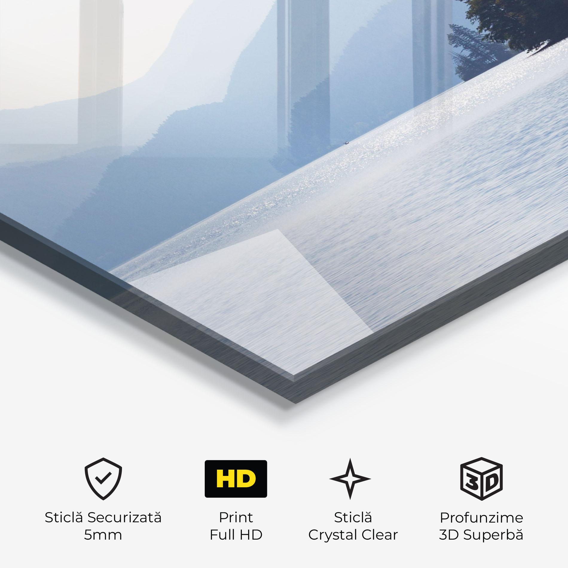 Tablou Sticla Grey Lake View mockup 3