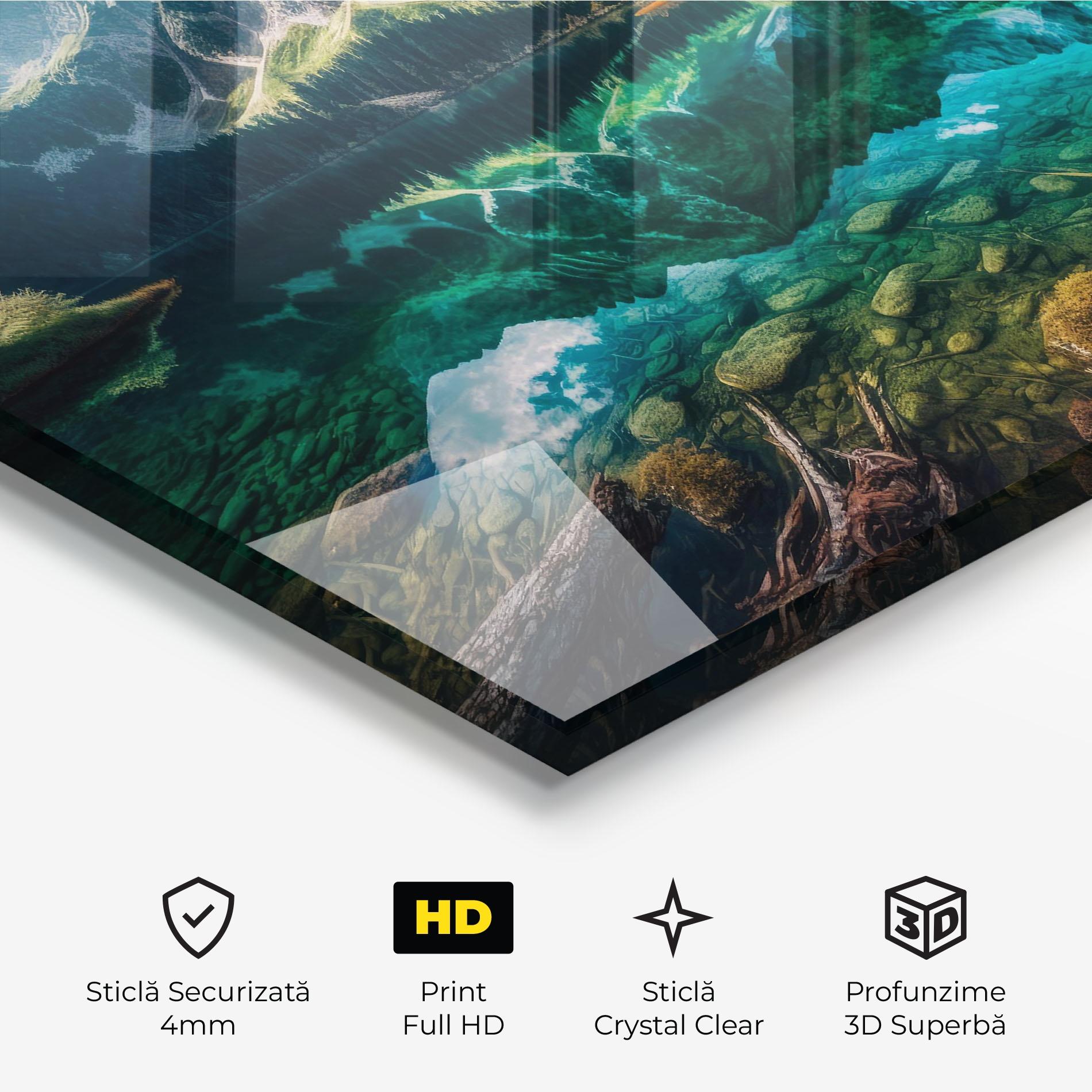 Tablou Sticla Beautiful Lake Mountain mockup 3