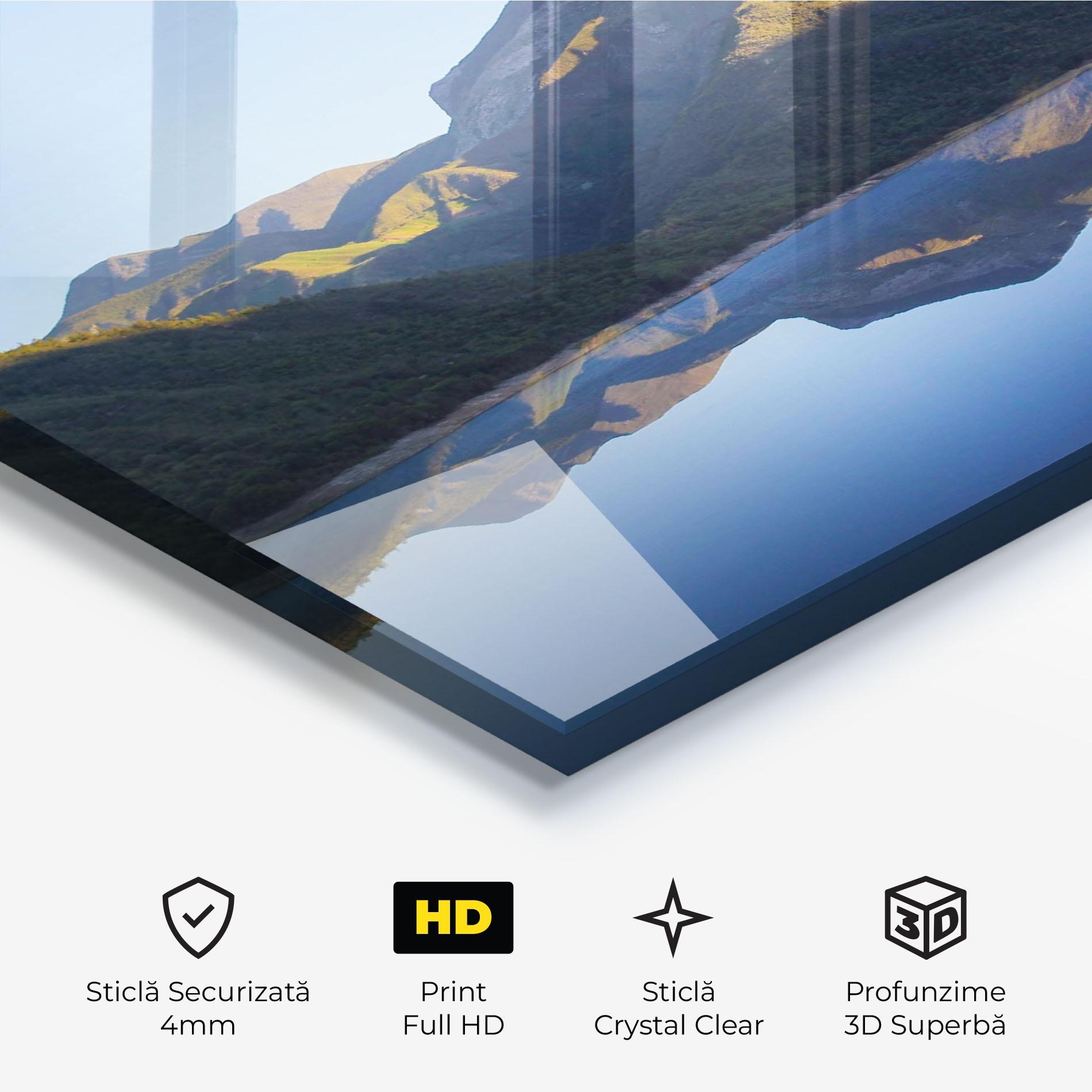 Tablou Sticla Blue Nice Lake mockup 3