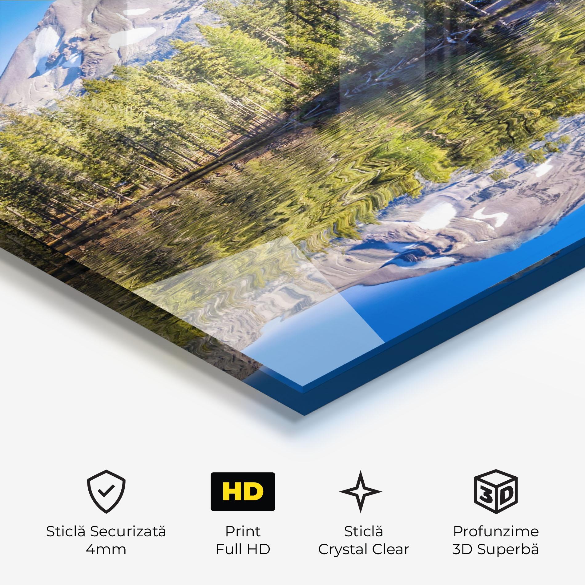 Tablou Sticla Green Tree Lake mockup 3