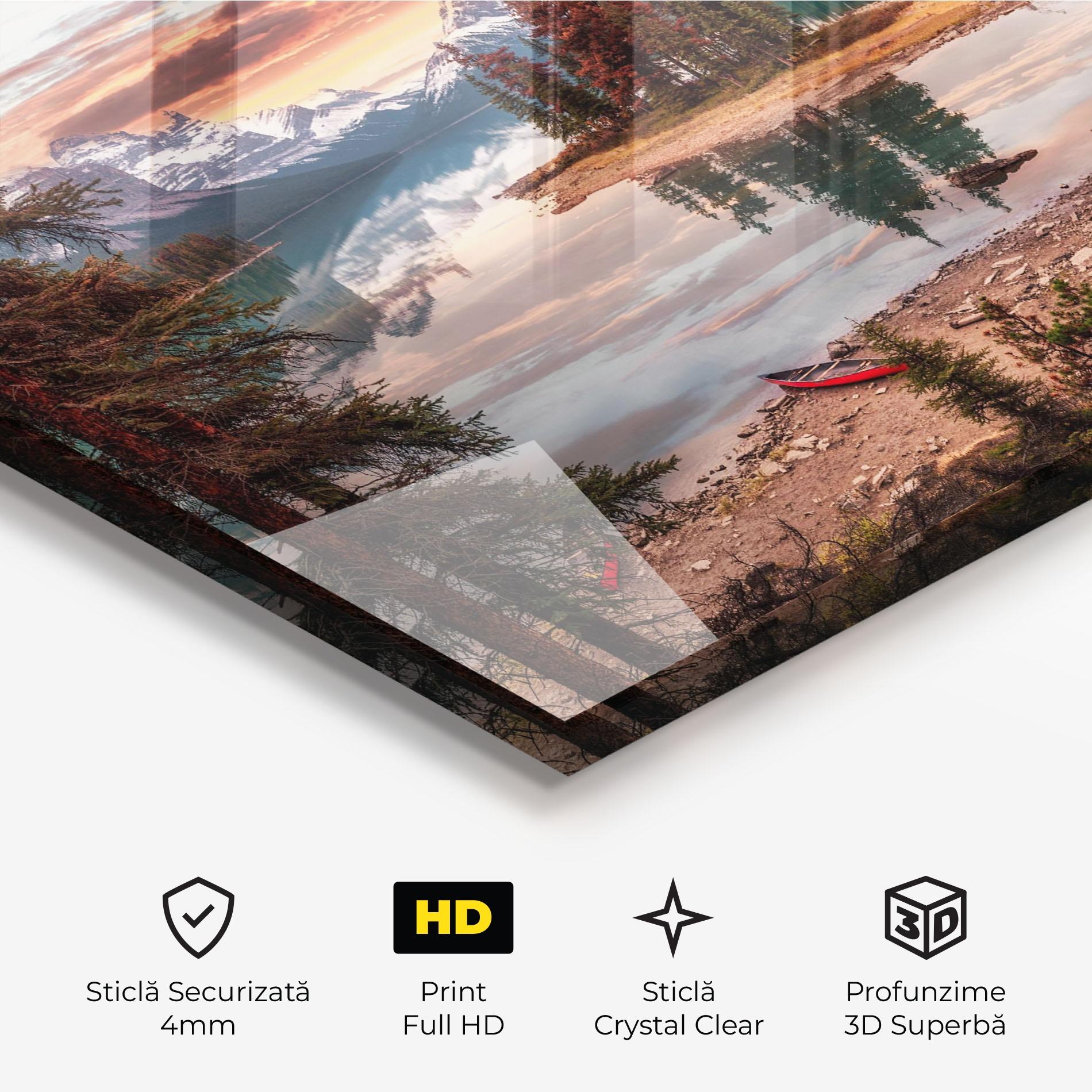 Tablou Sticla Sunset Lake View mockup 3
