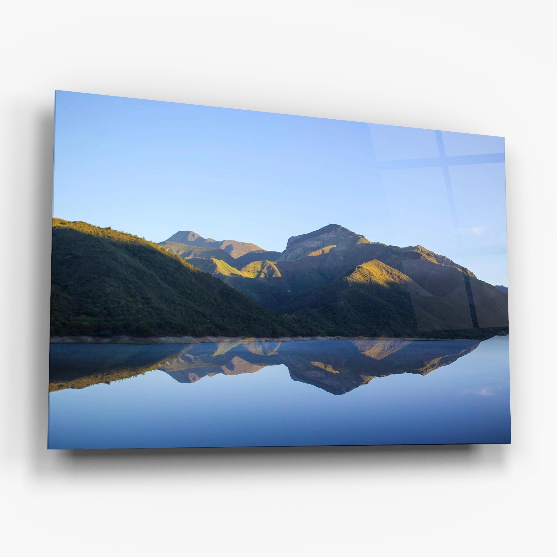 Tablou Sticla Blue Nice Lake mockup 6