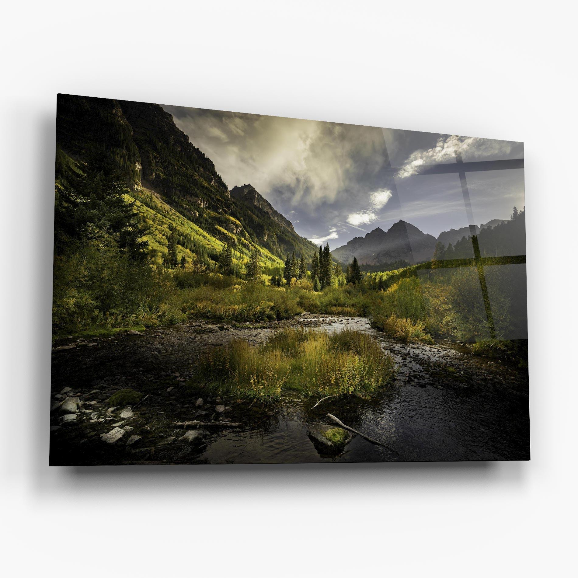 Tablou Sticla Cloudy Lake mockup 6