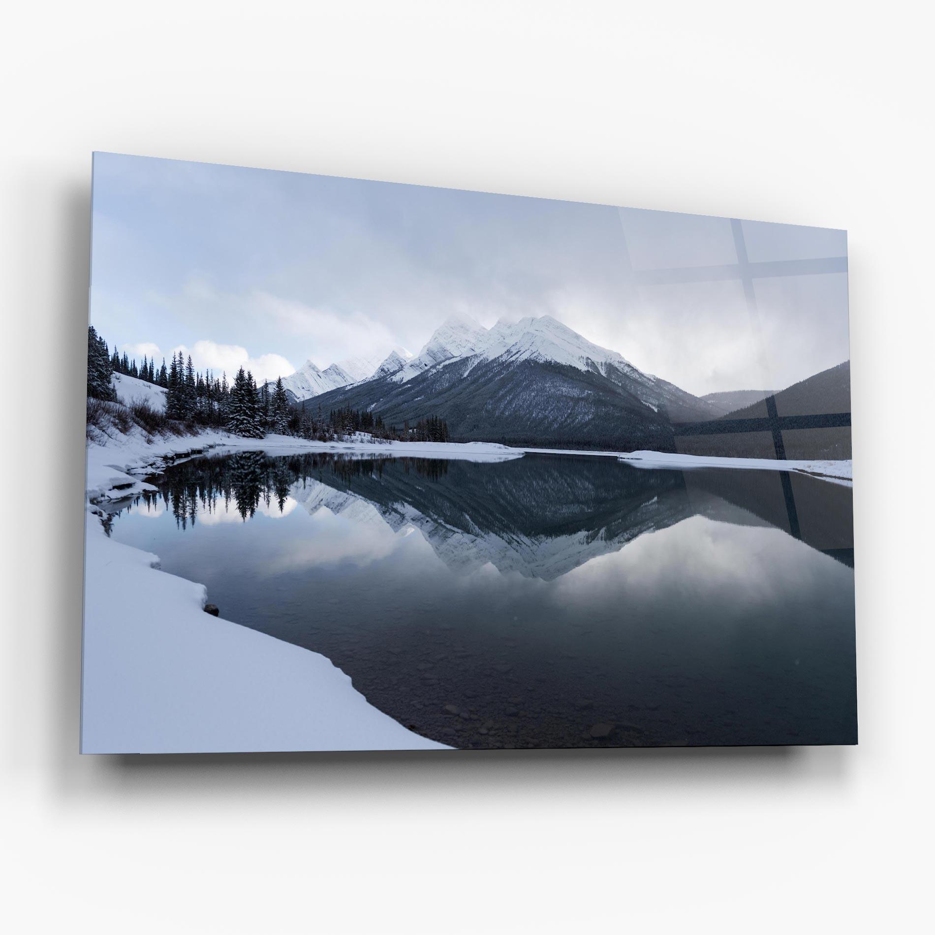 Tablou Sticla Grey Lake mockup 6