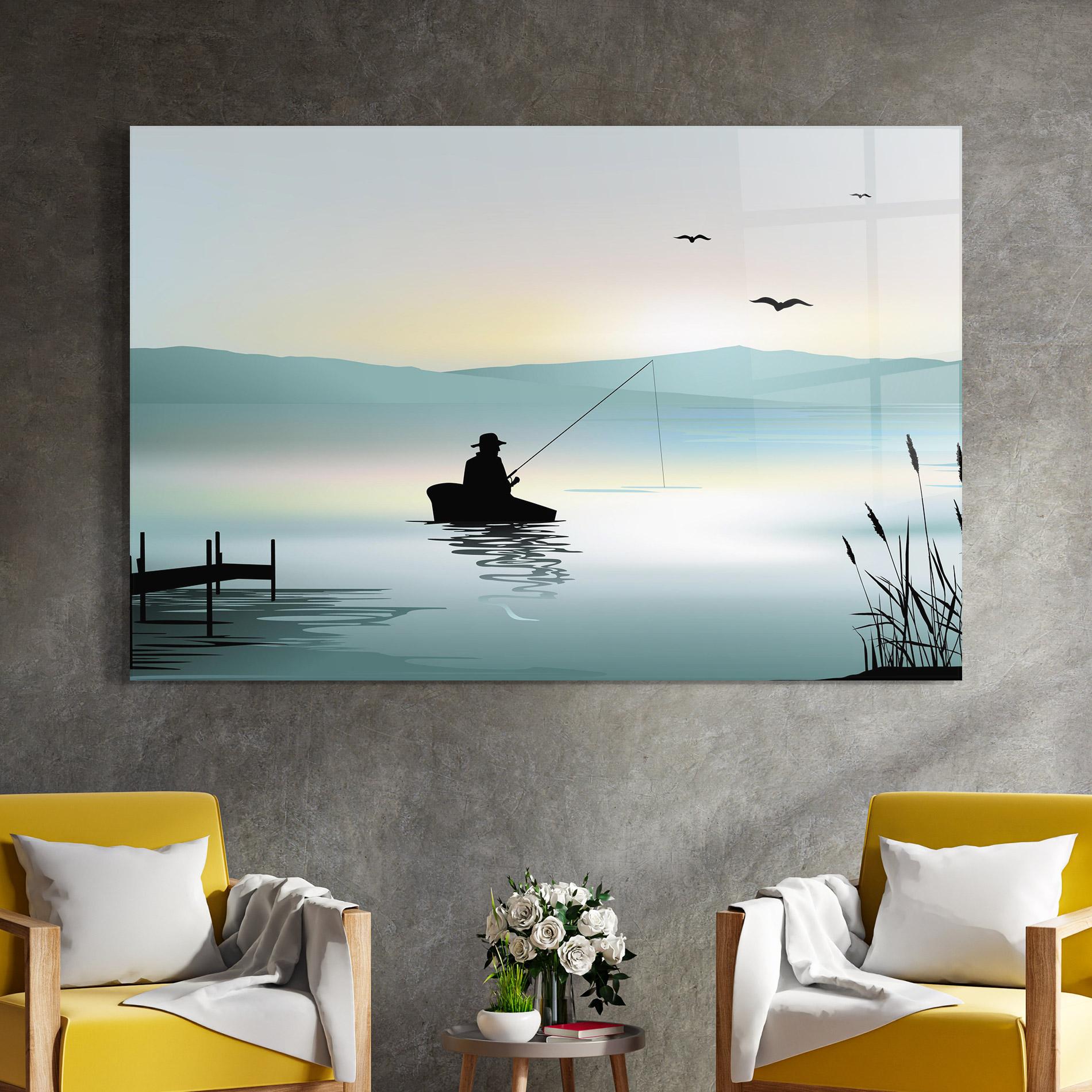 Tablou Sticla Fishman Lake View mockup 4