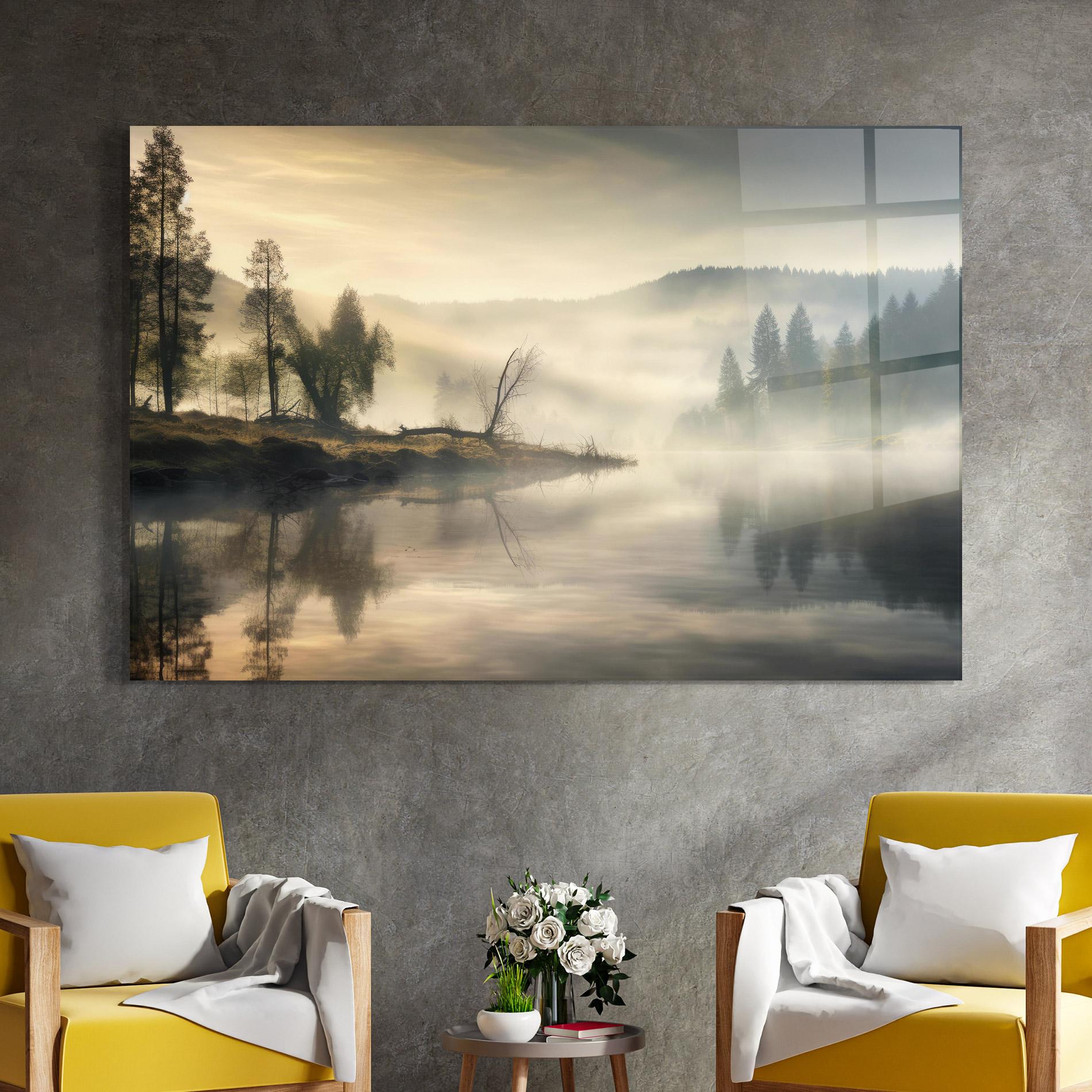 Tablou Sticla Foggy Morning mockup 4