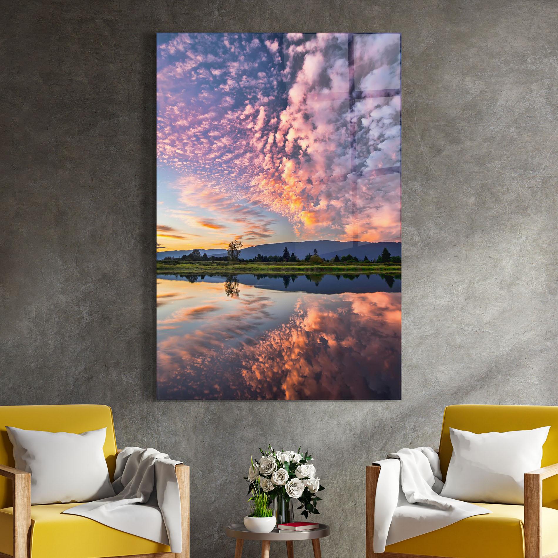 Tablou Sticla Beautiful Sky mockup 4