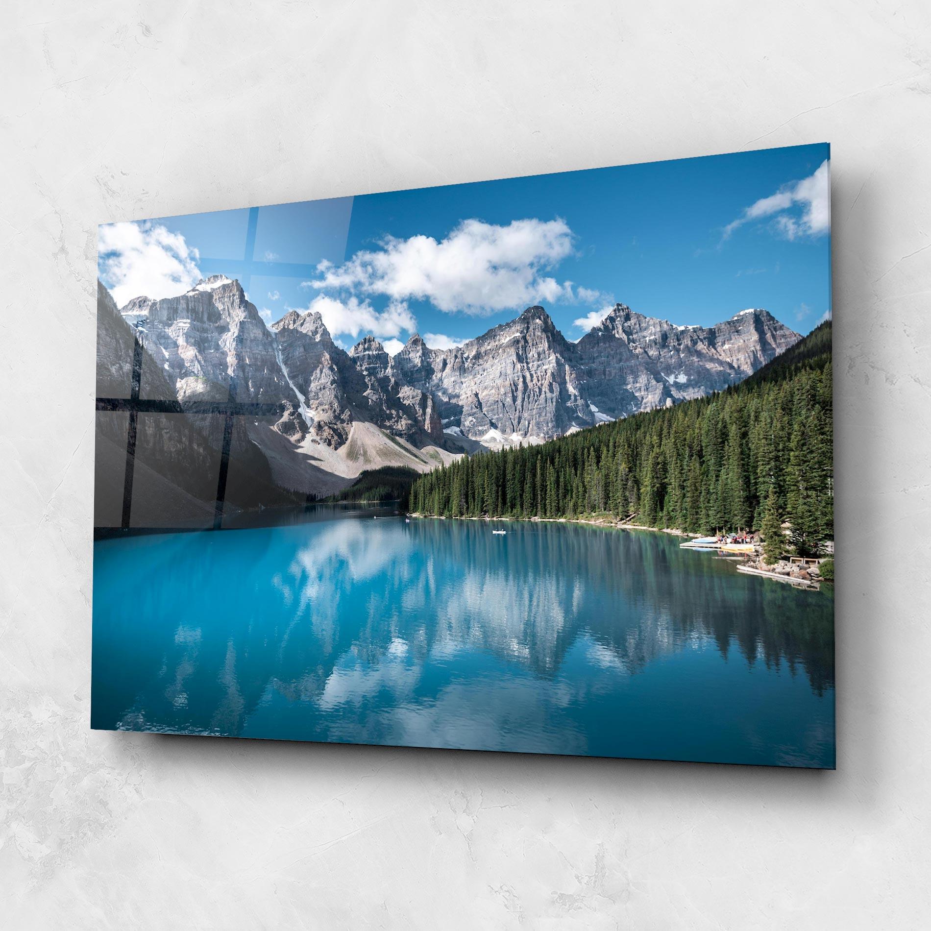 Tablou Sticla Beautiful Lake Canada mockup 1
