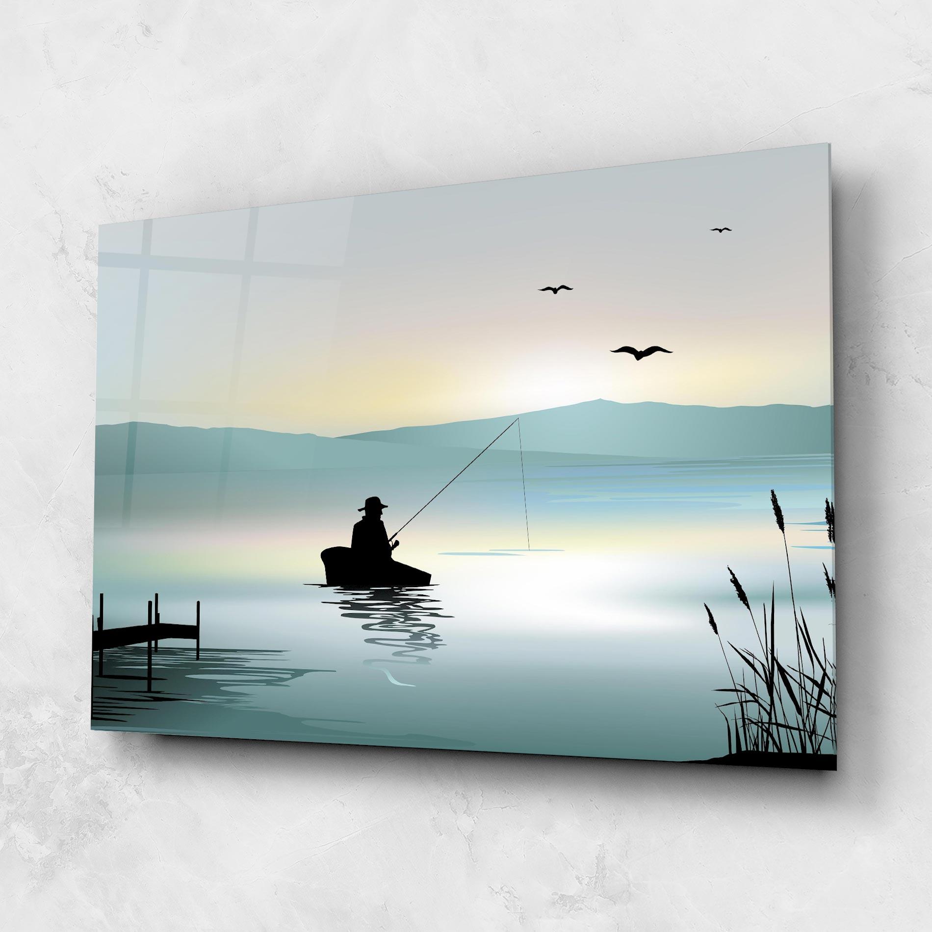 Tablou Sticla Fishman Lake View mockup 1