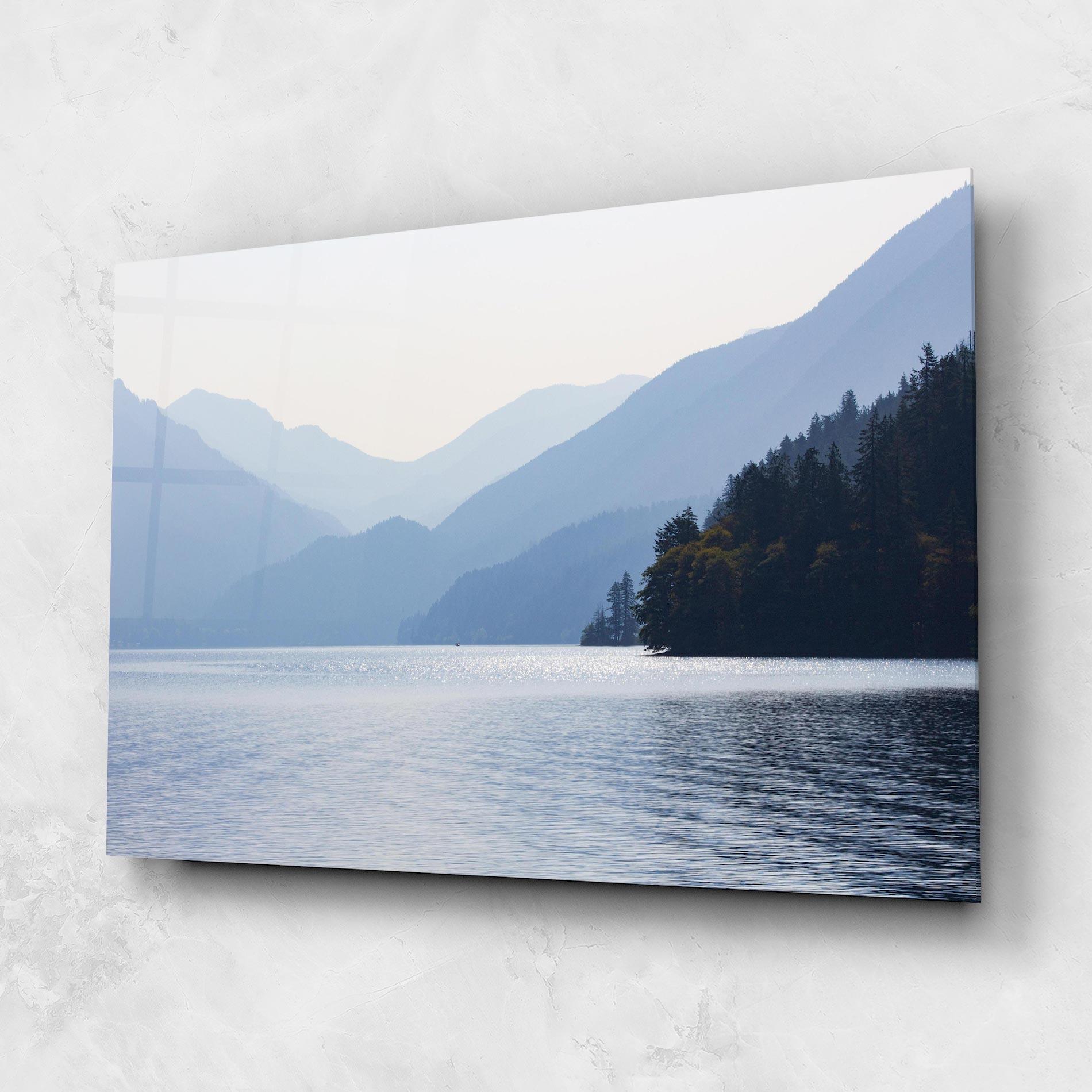 Tablou Sticla Grey Lake View mockup 1