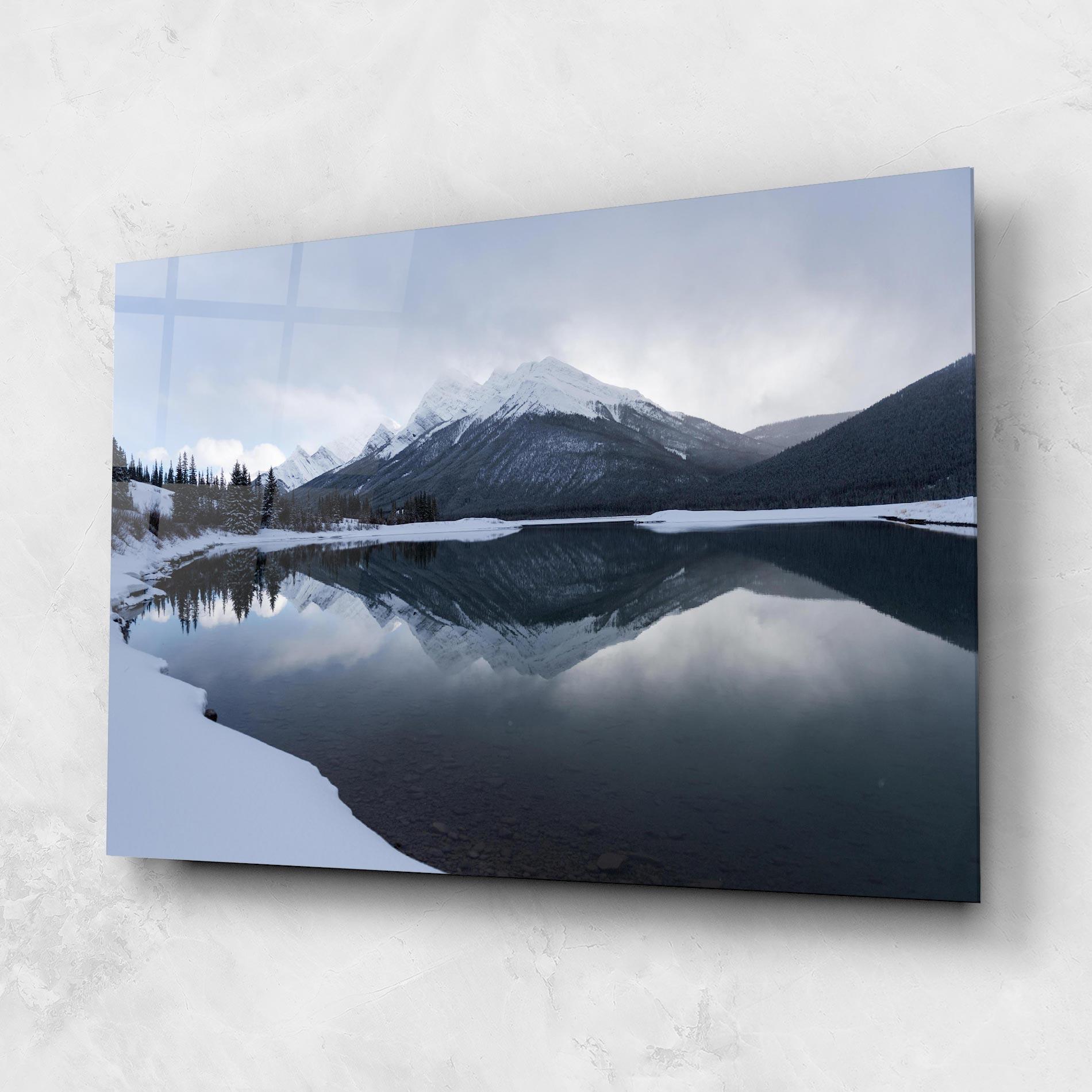 Tablou Sticla Grey Lake mockup 1