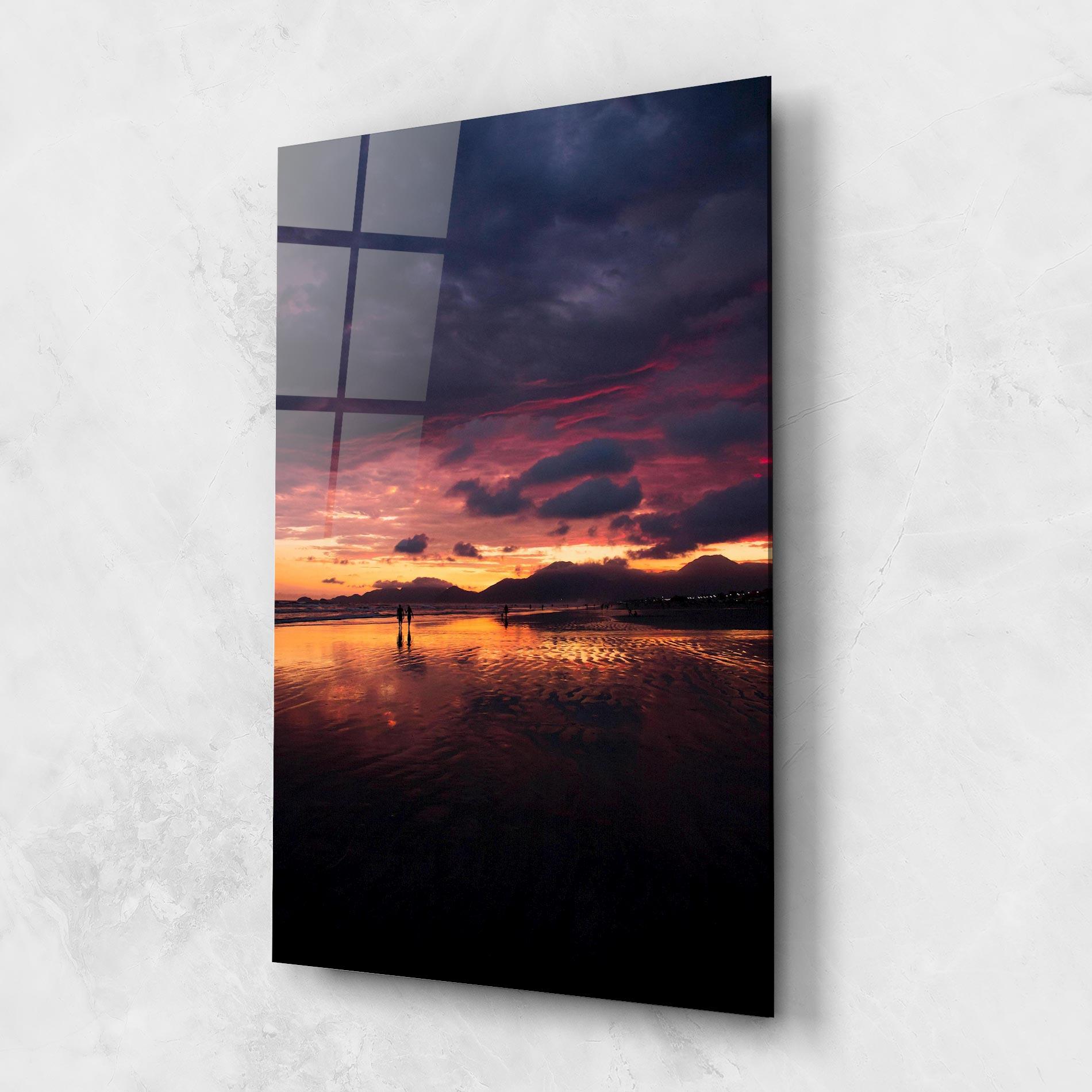 Tablou Sticla Beach At Sunset mockup 1
