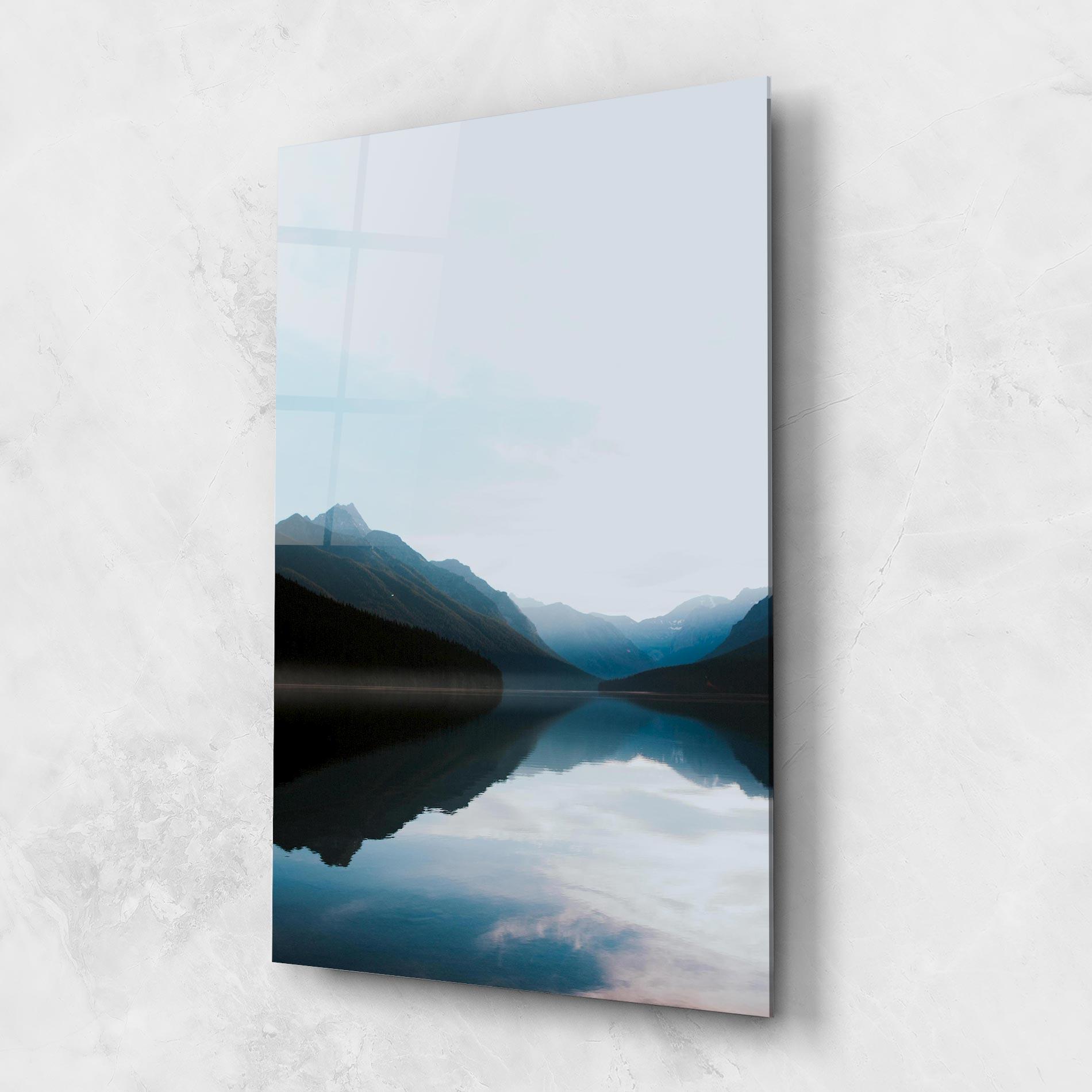 Tablou Sticla Foggy Blue Light mockup 1