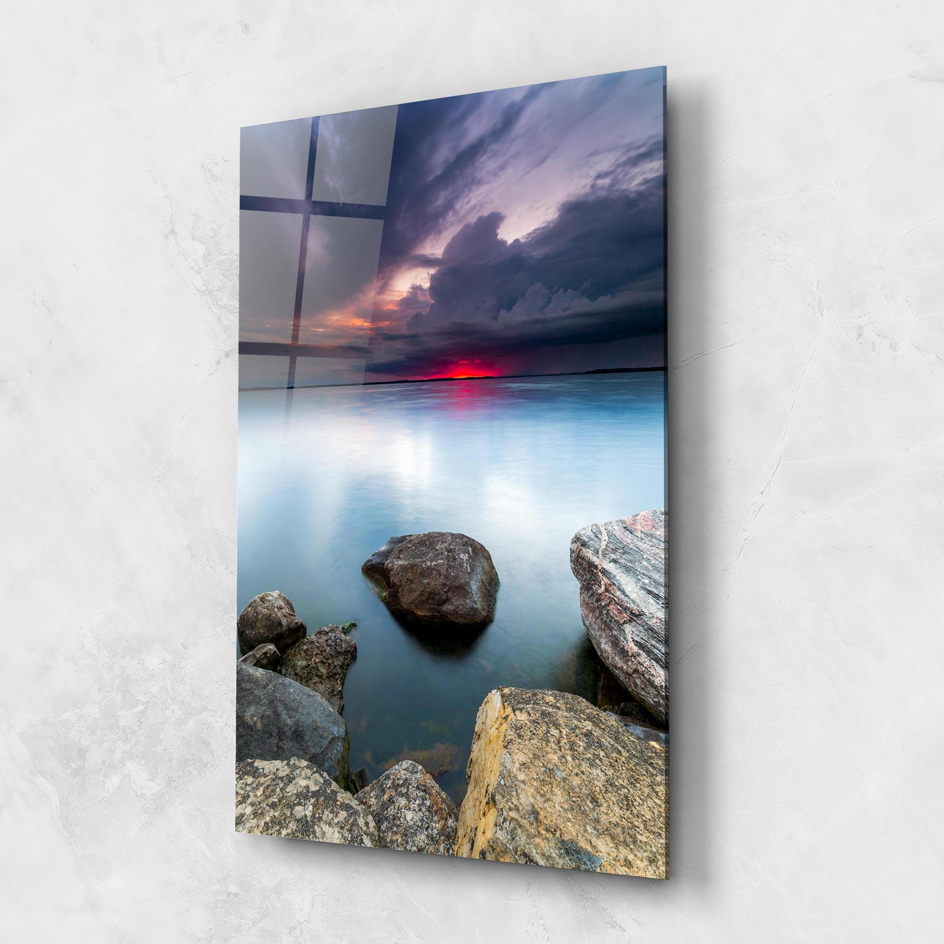 Tablou Sticla Lake Sunset mockup 1