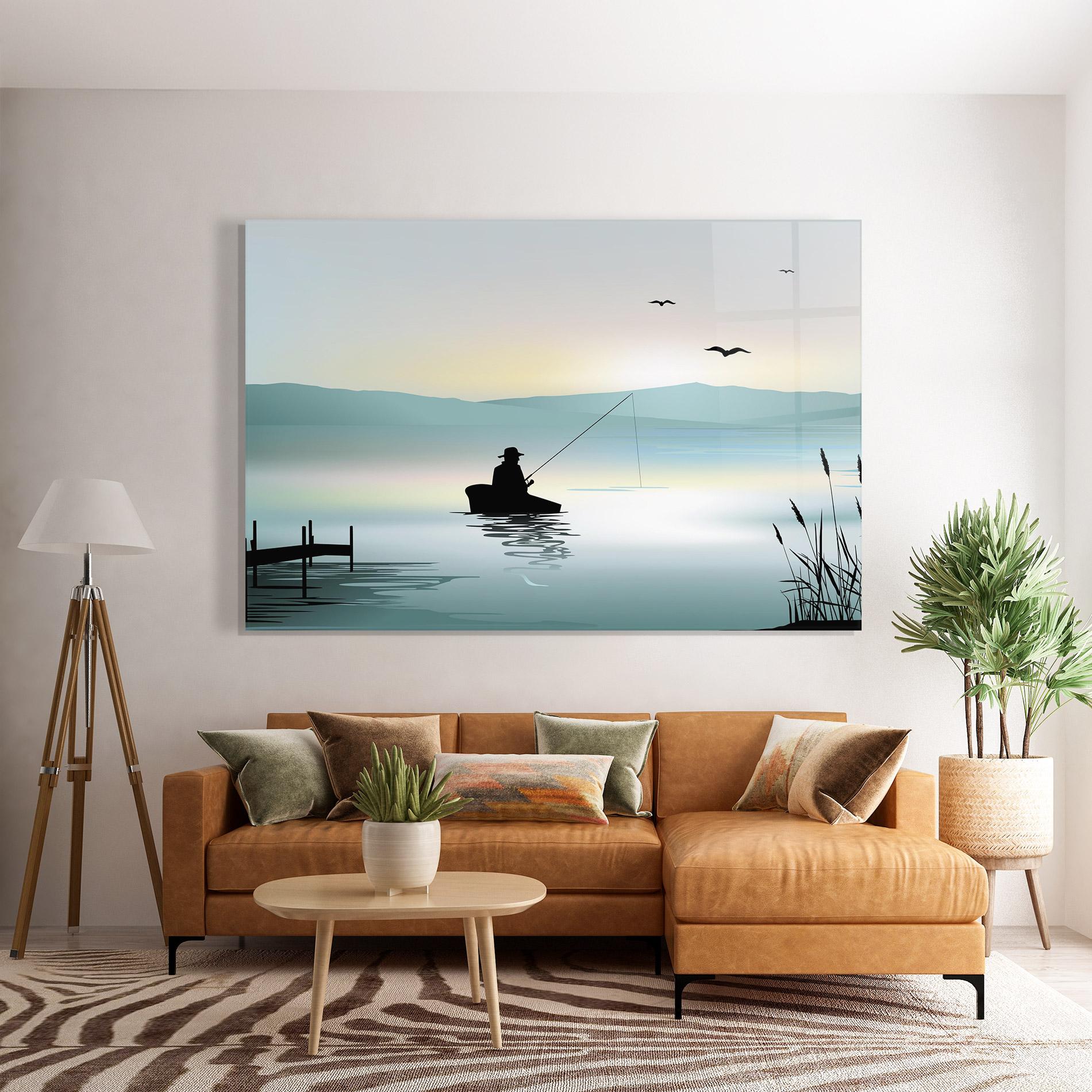 Tablou Sticla Fishman Lake View mockup 7