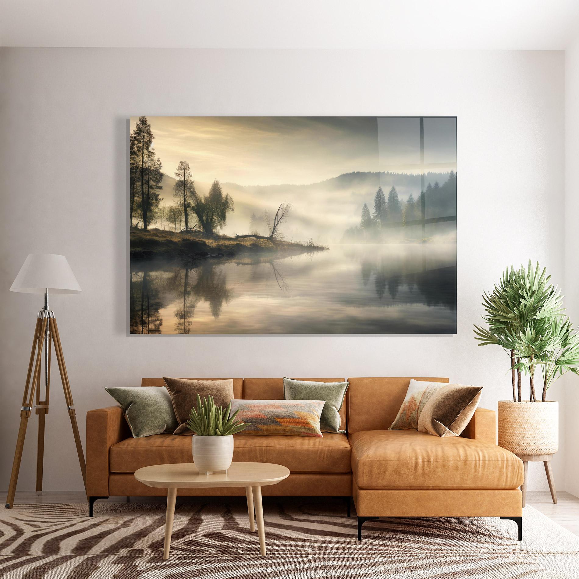 Tablou Sticla Foggy Morning mockup 7