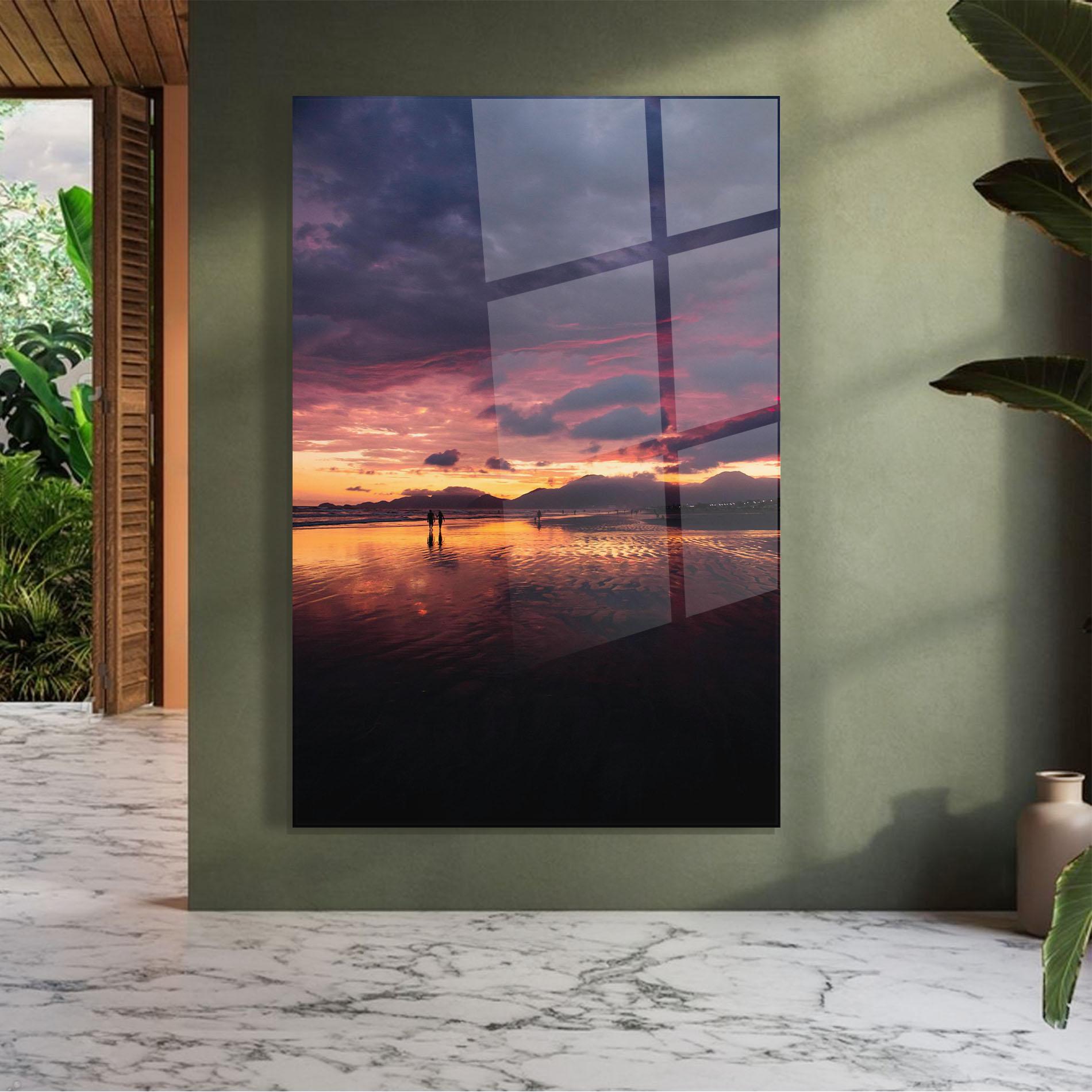 Tablou Sticla Beach At Sunset mockup 7