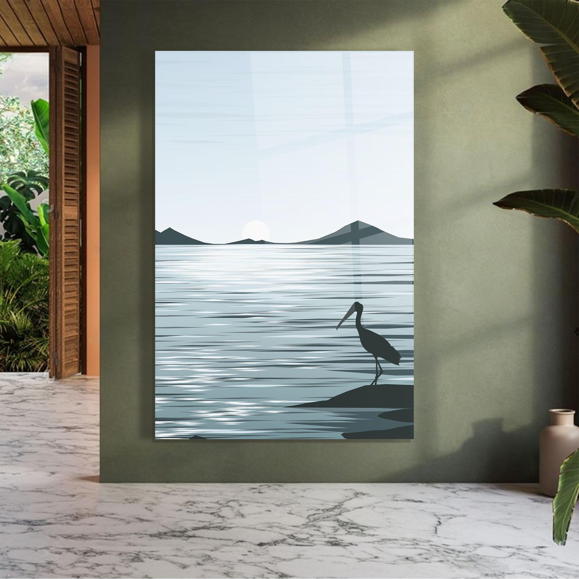 Tablou Sticla Sparkling Lake mockup 7