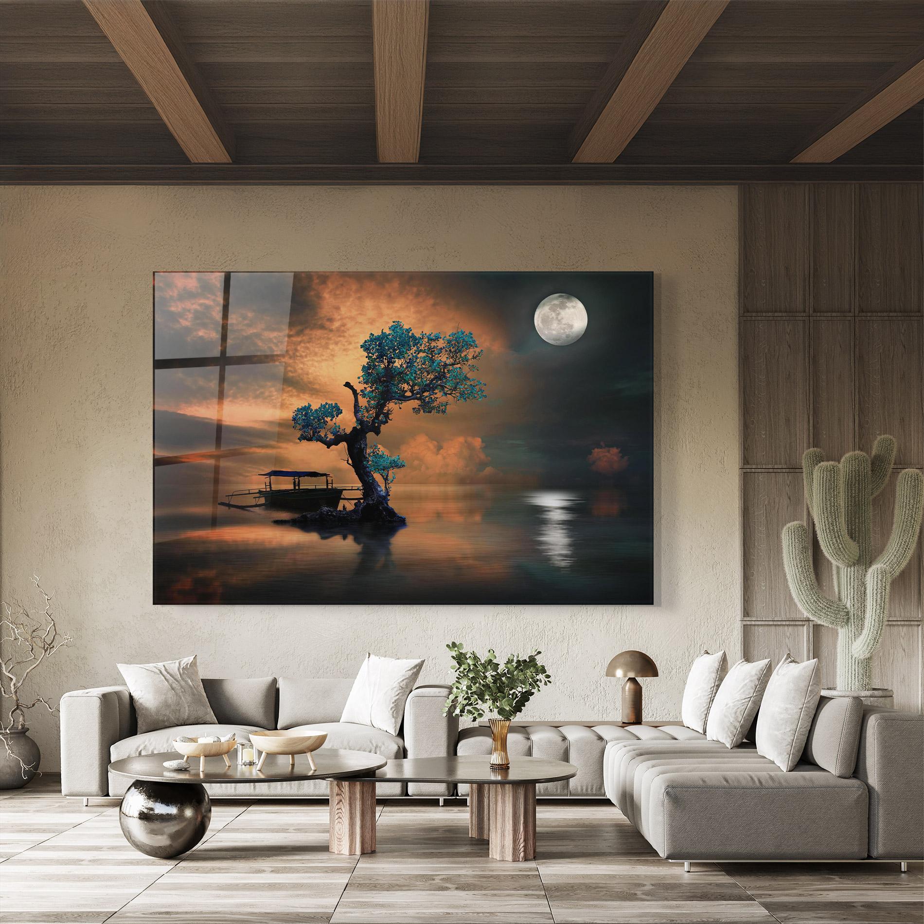 Tablou Sticla Blue Tree mockup 8