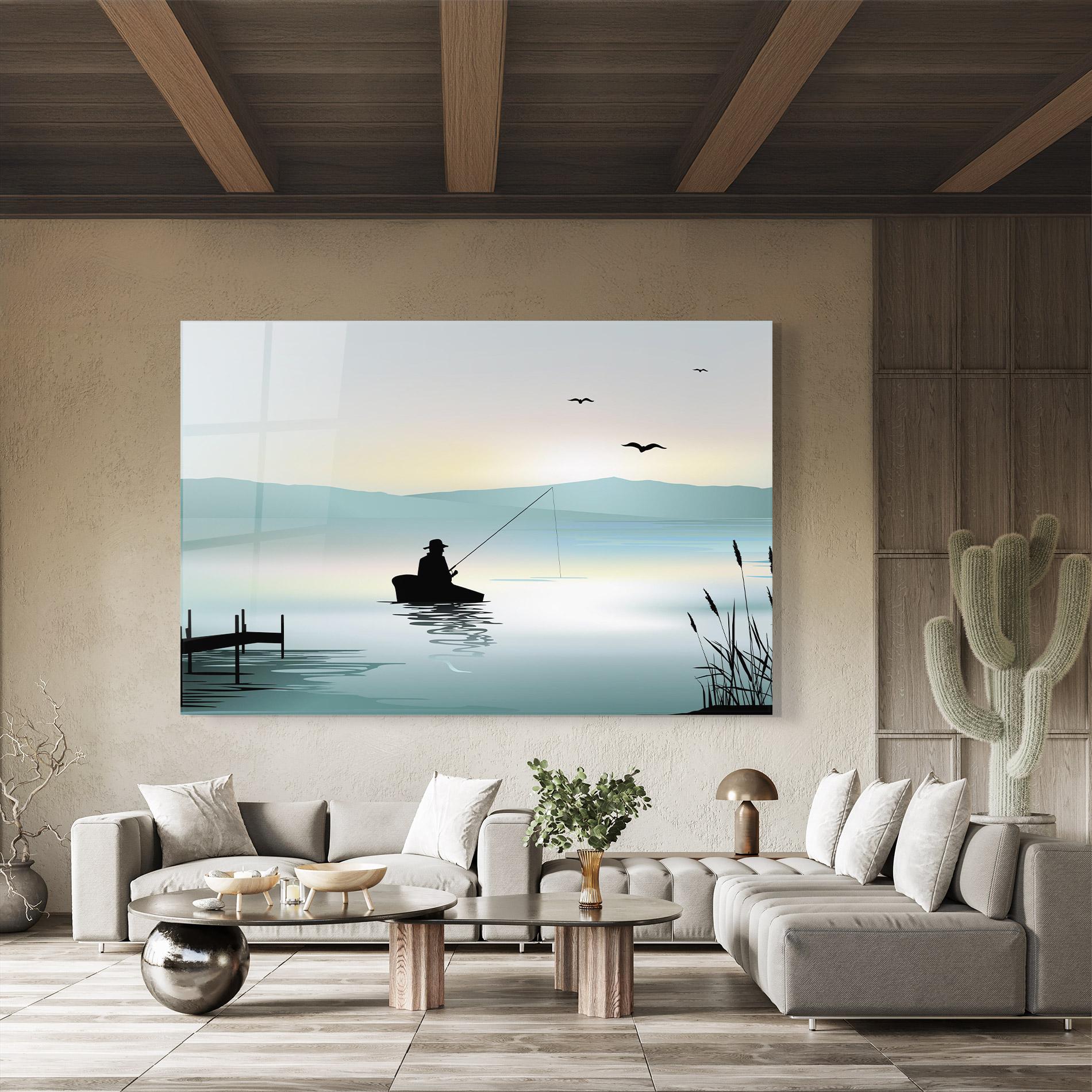 Tablou Sticla Fishman Lake View mockup 8