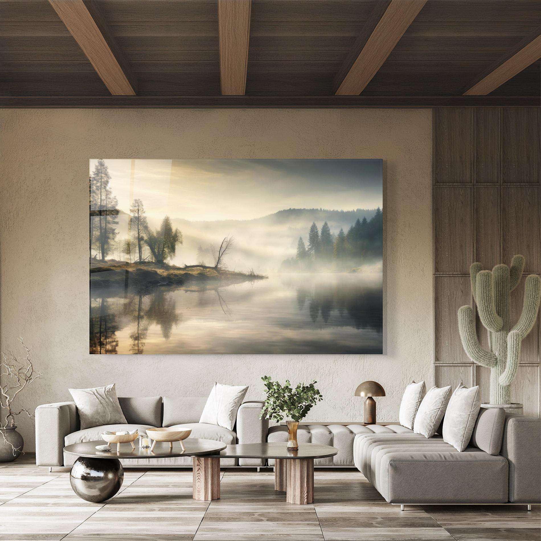 Tablou Sticla Foggy Morning mockup 8