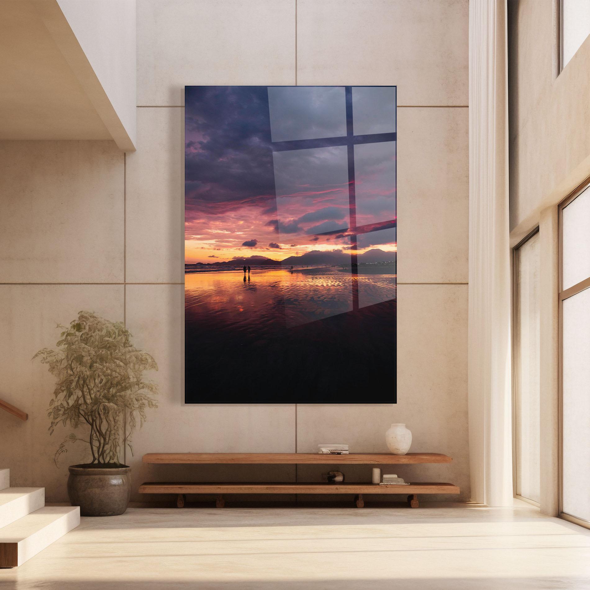 Tablou Sticla Beach At Sunset mockup 8