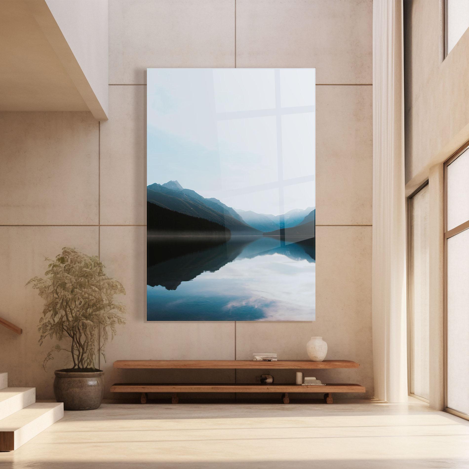 Tablou Sticla Foggy Blue Light mockup 8