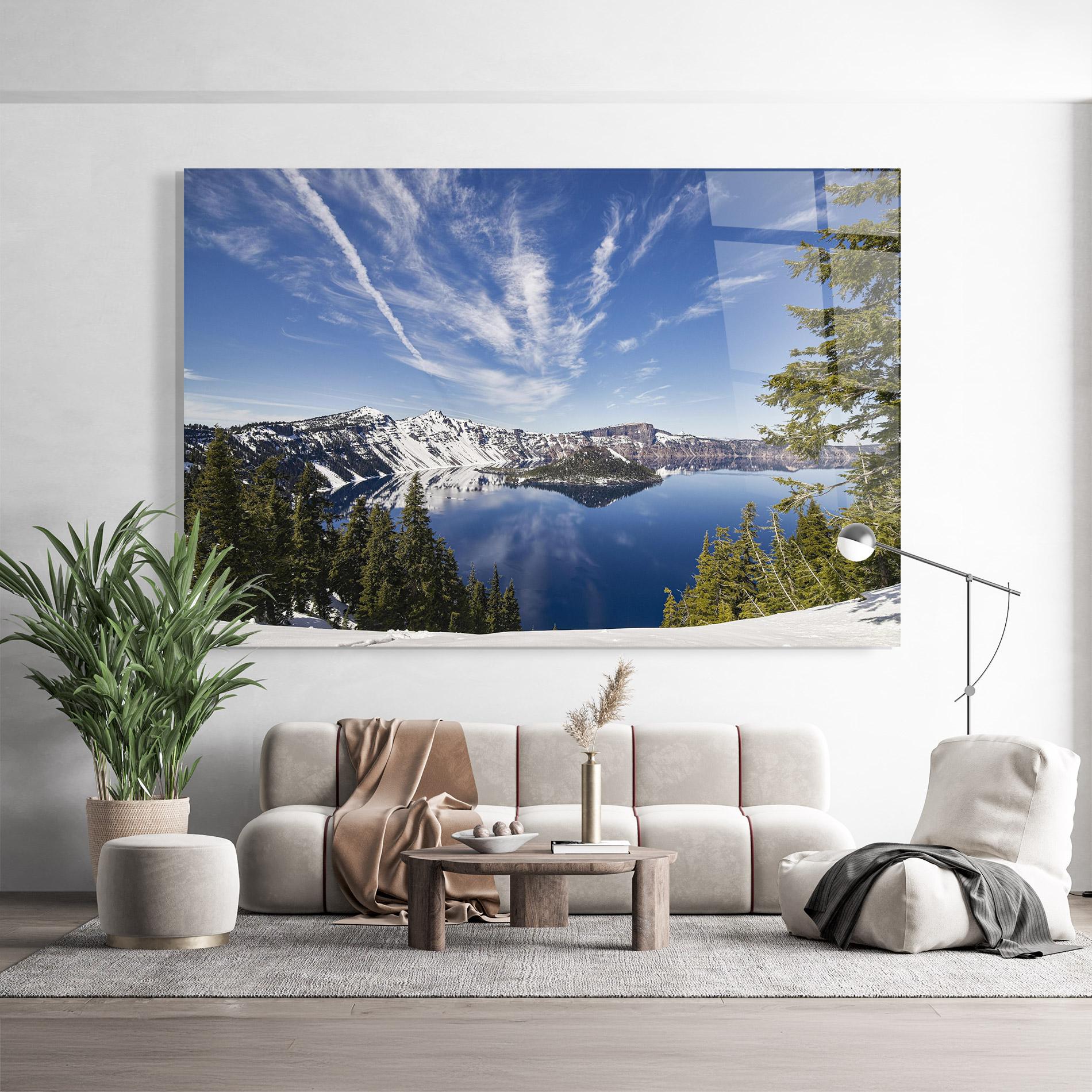 Tablou Sticla White Snowy Mountain mockup 9