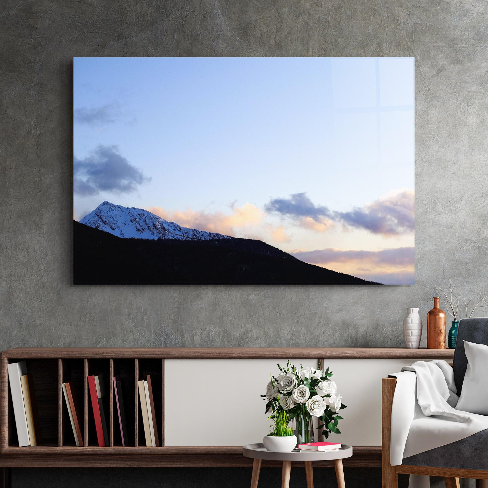 Tablou Sticla Cloud Sky Mountain mockup 2