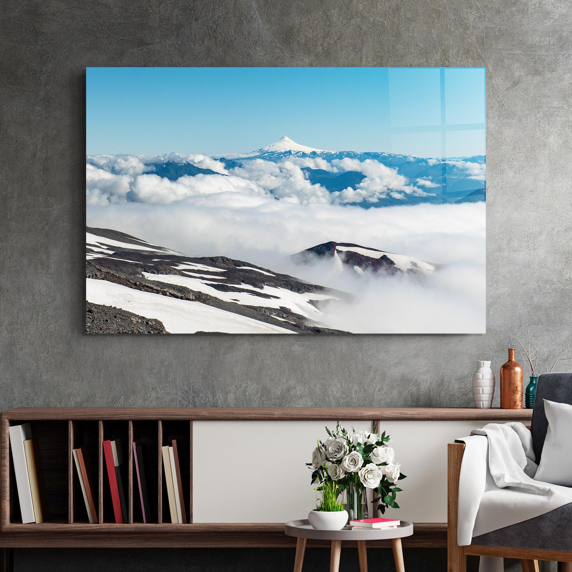 Tablou Sticla Cloudy High View mockup 2